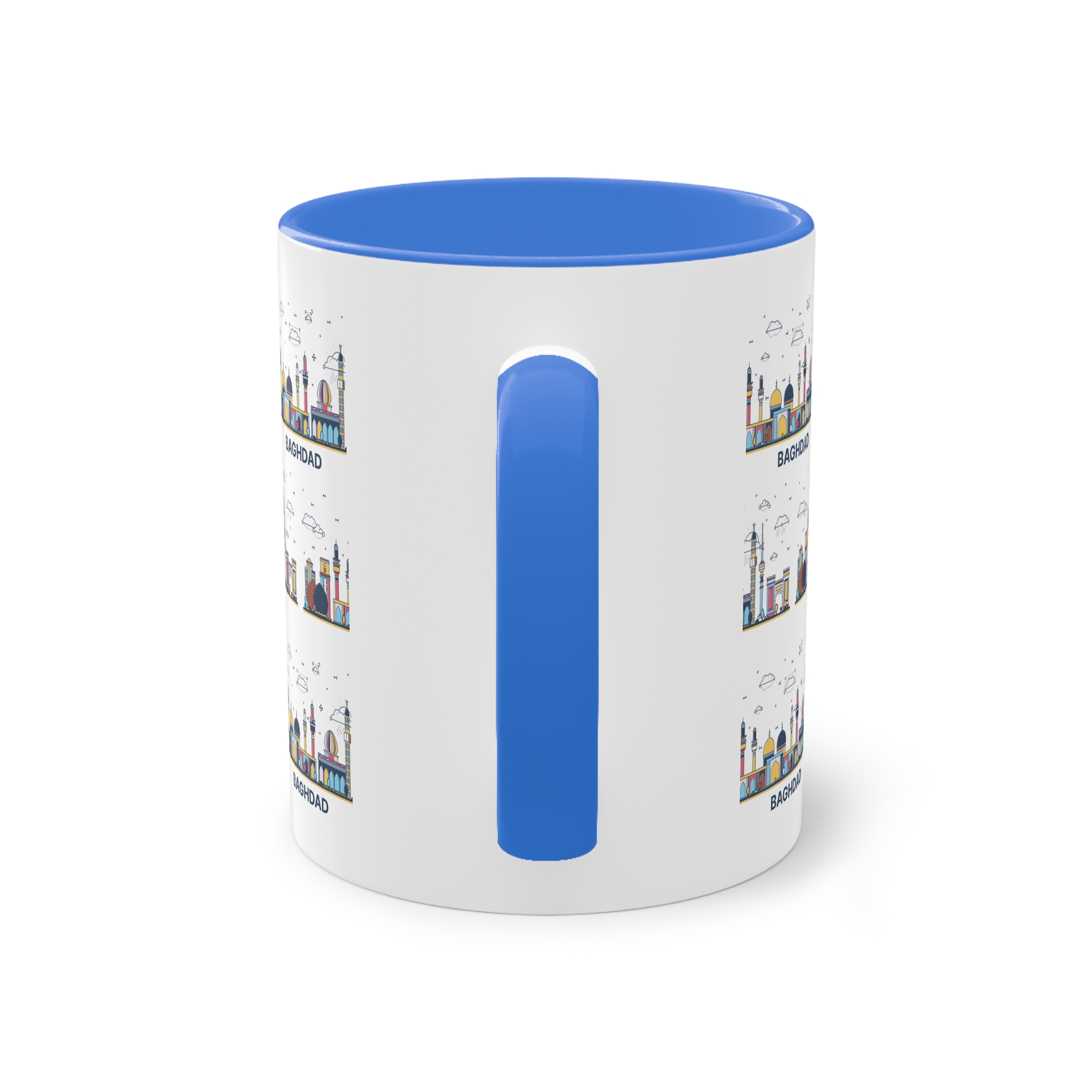 Baghdad Outline Bold Color Two Tone Coffee Mug 11oz - Image 38