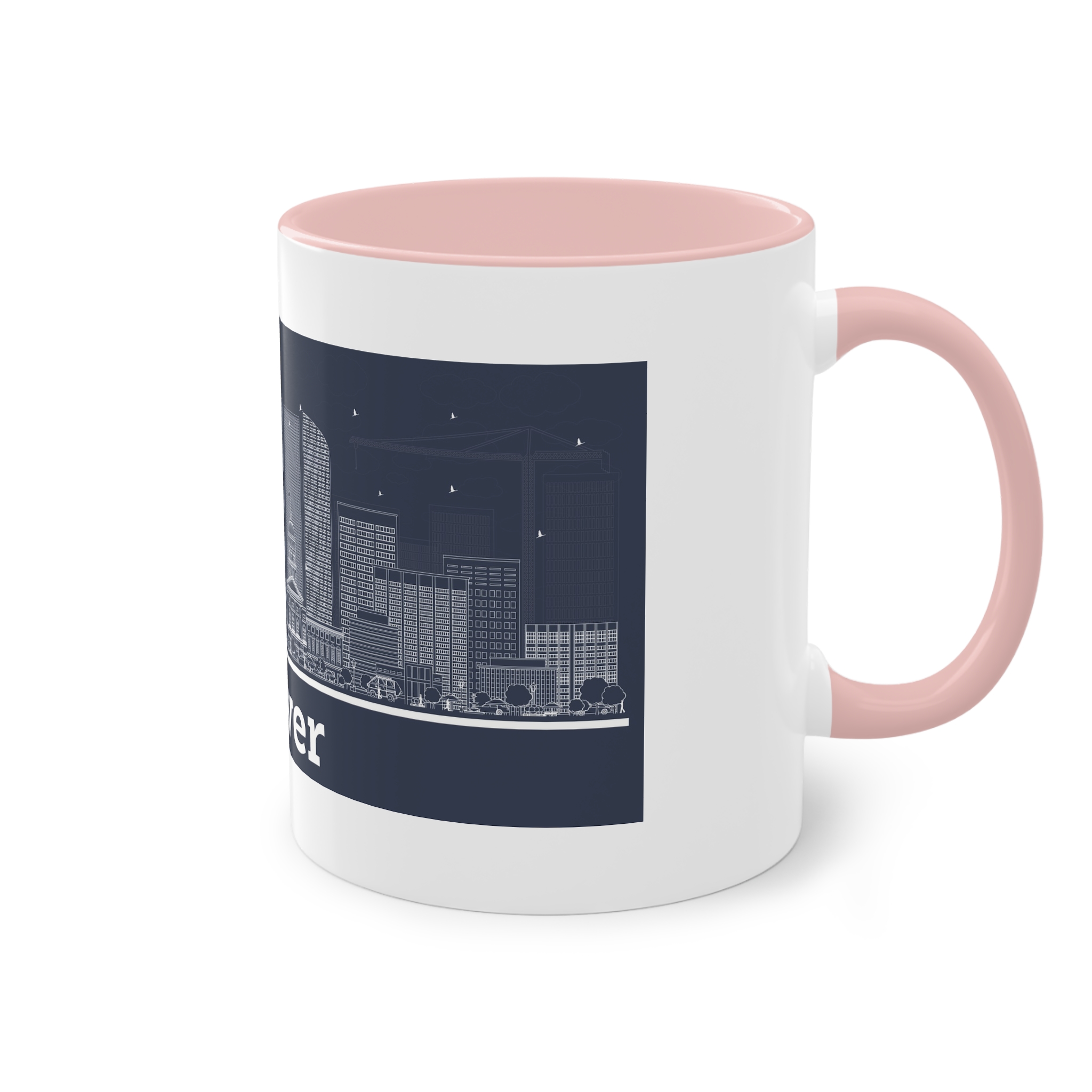 Denver Outline Inverse Two Tone Coffee Mug 11oz - Image 48