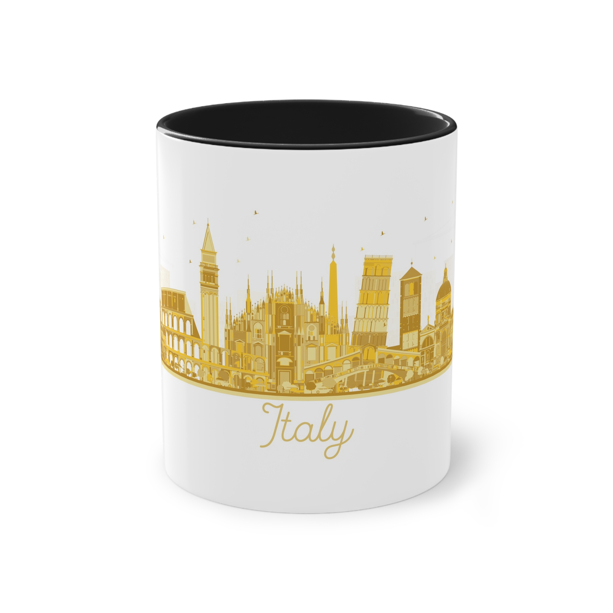 Italy Silhouette Golden 1 Two Tone Coffee Mug 11oz - Image 9