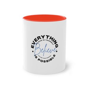 Believe Inspirational Typography Design Two Tone Coffee Mug 11oz