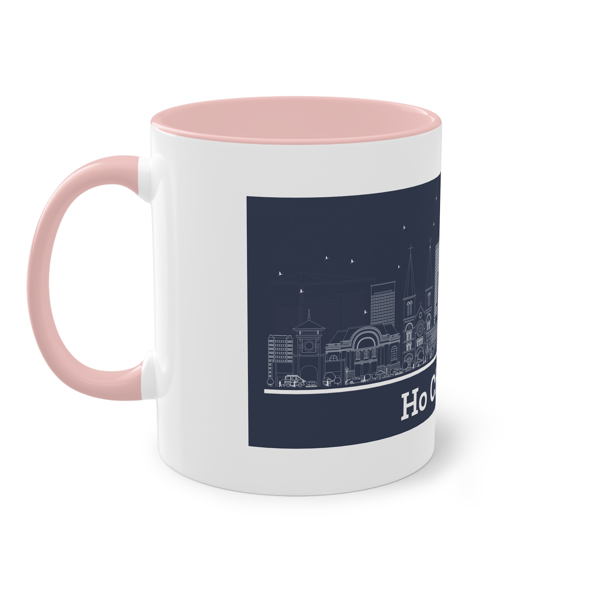 Ho Chi Minh Outline Inverse Two Tone Coffee Mug 11oz - Image 47