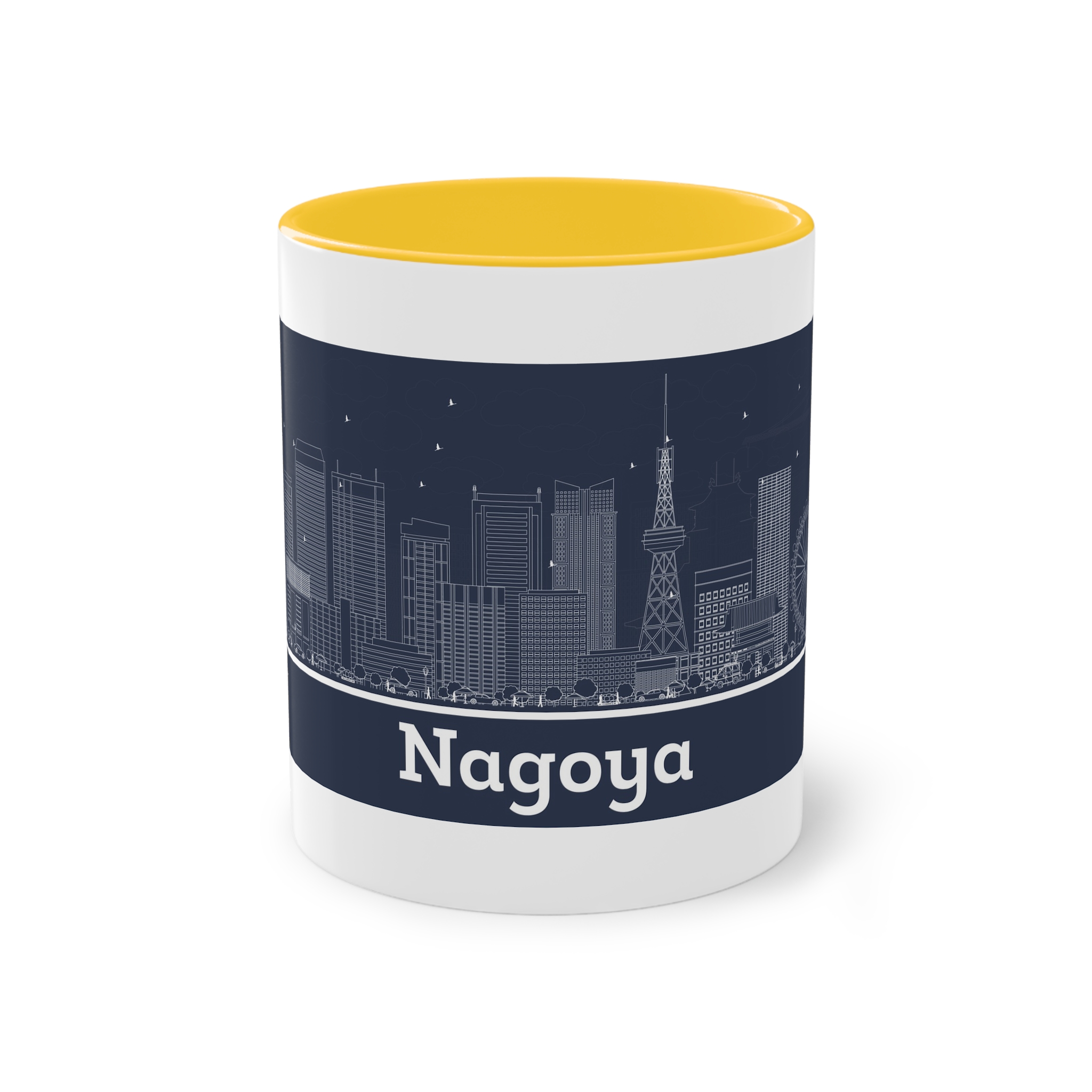 Nagoya Outline Inverse Two Tone Coffee Mug 11oz - Image 17