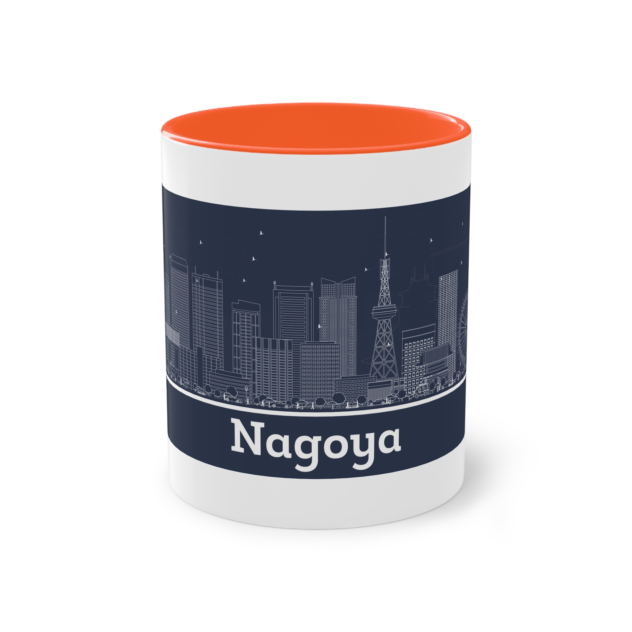Nagoya Outline Inverse Two Tone Coffee Mug 11oz - Image 13