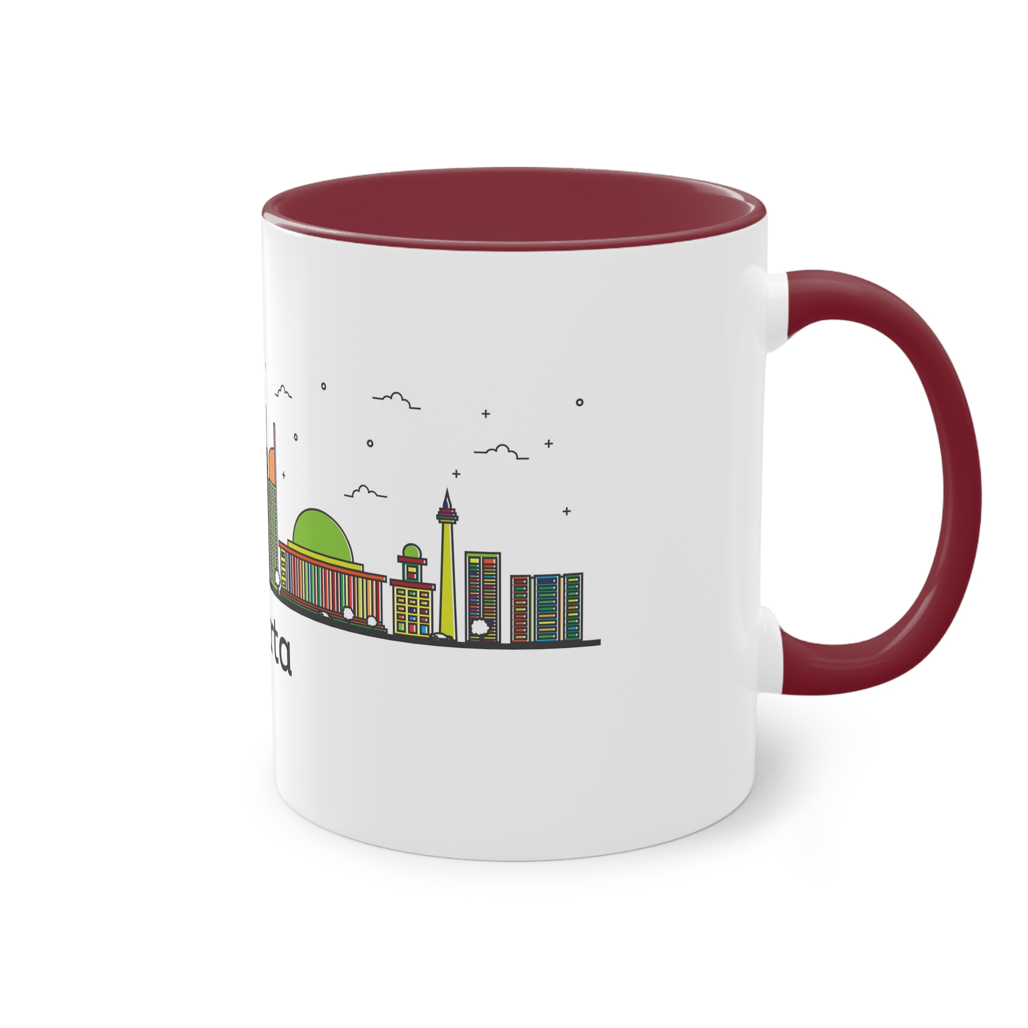 Jakarta Outline Bold Color Two Tone Coffee Mug 11oz - Image 8