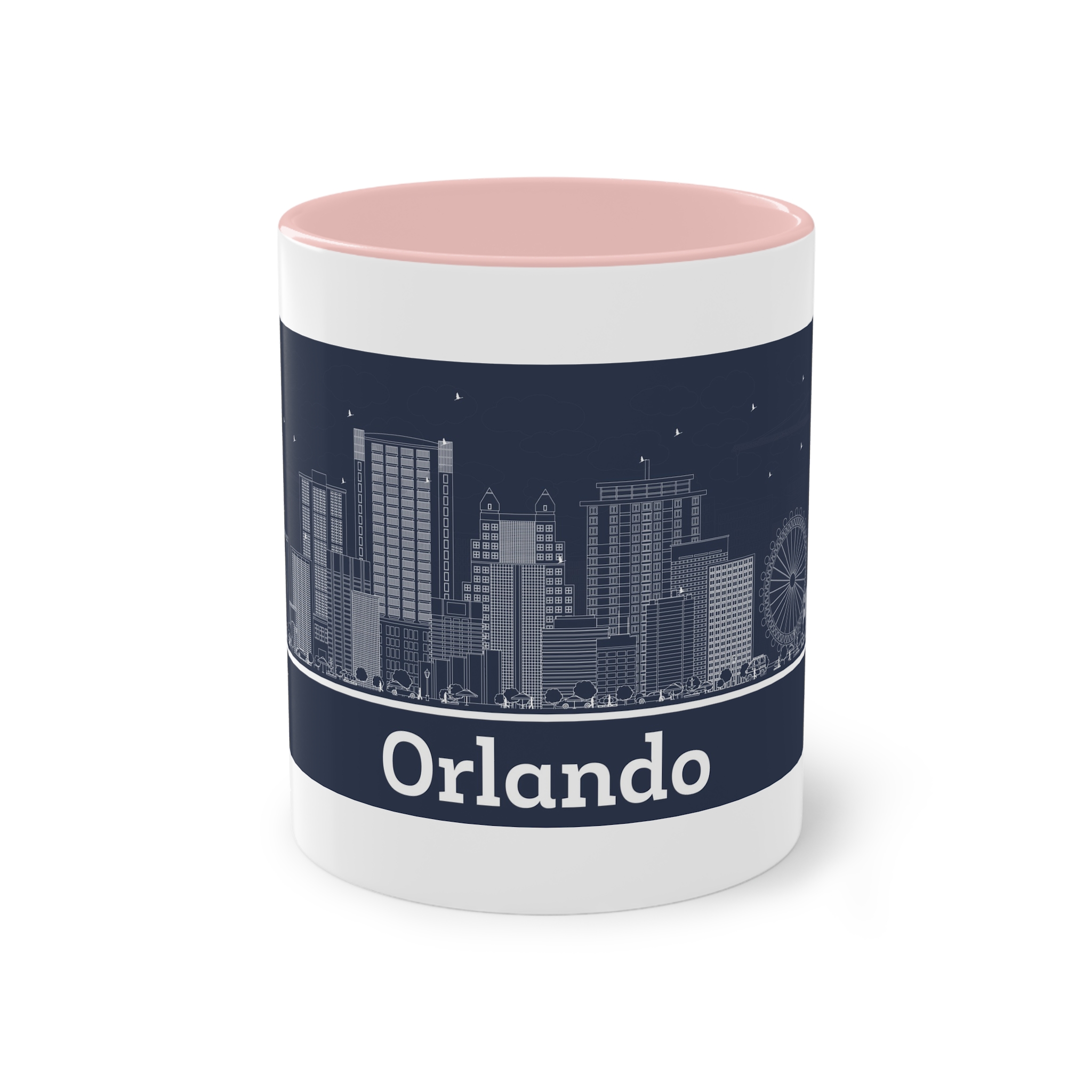 Orlando Outline Inverse Two Tone Coffee Mug 11oz - Image 45