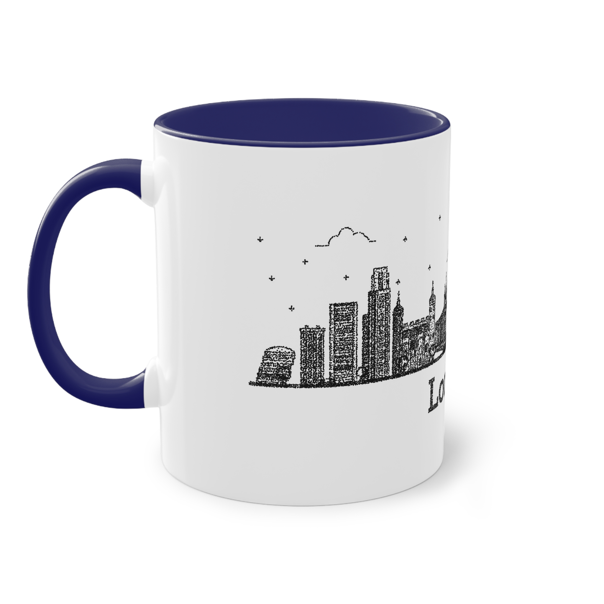 London Outline Bold Color Texture Two Tone Coffee Mug 11oz - Image 43