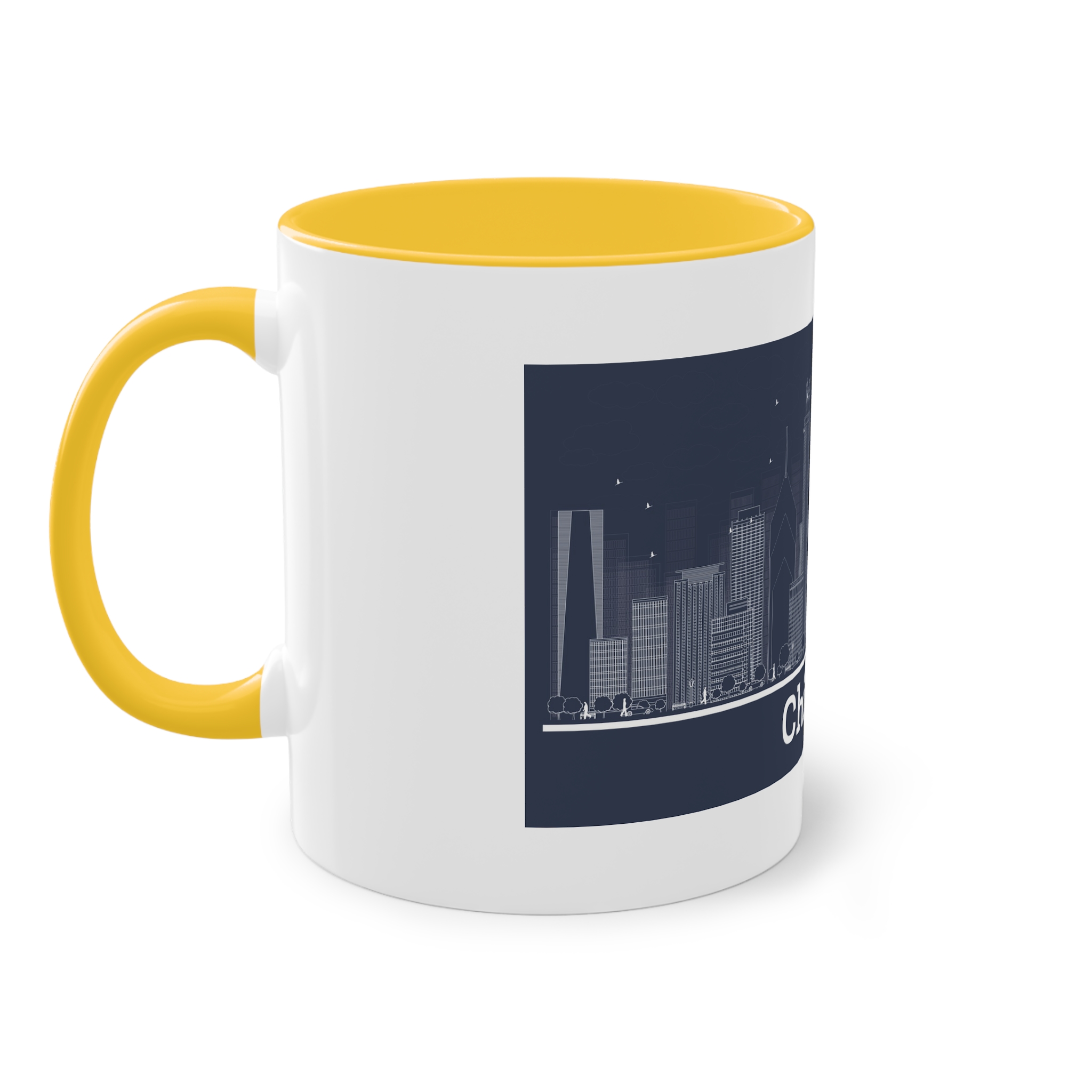 Chicago Outline Inverse Two Tone Coffee Mug 11oz - Image 19