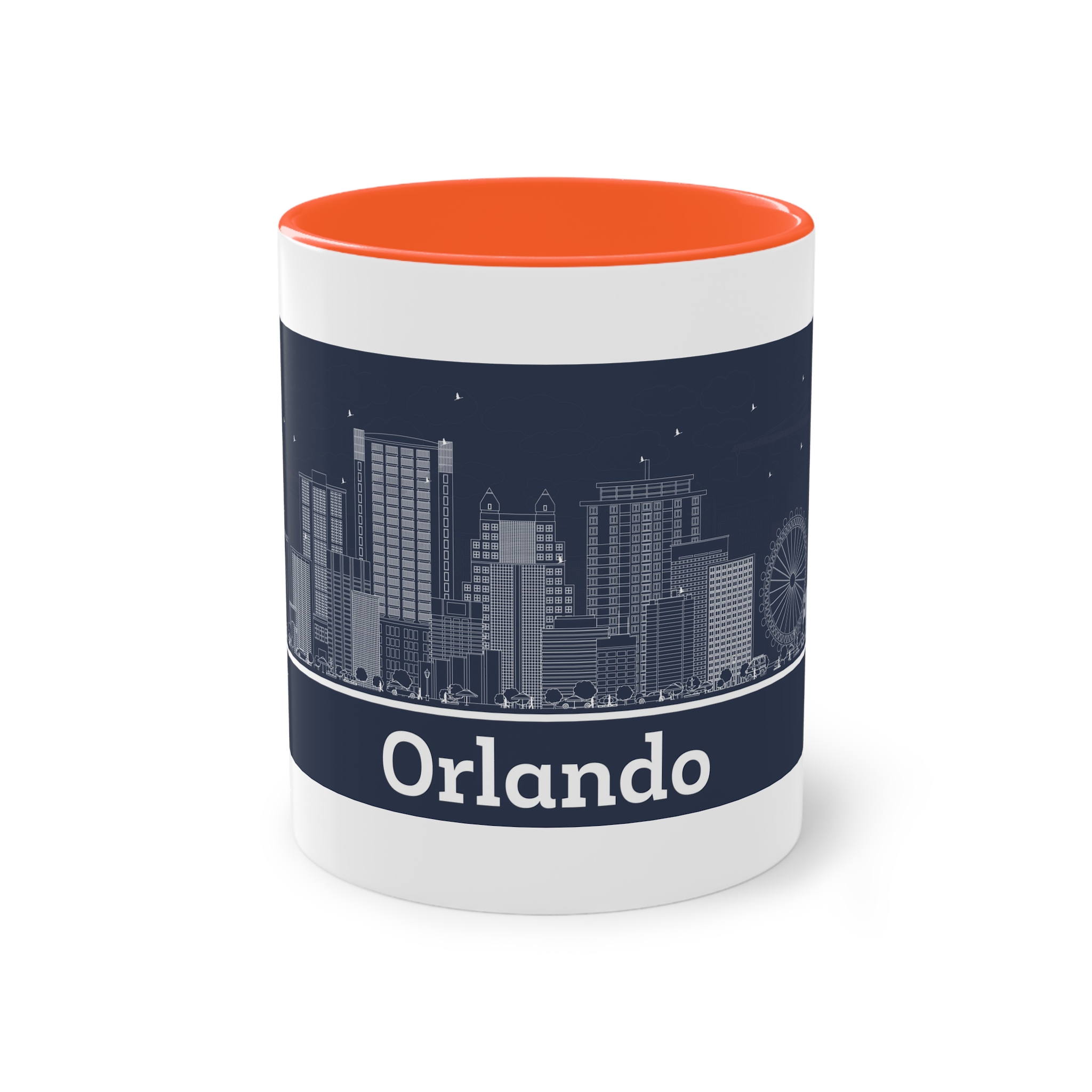 Orlando Outline Inverse Two Tone Coffee Mug 11oz - Image 13