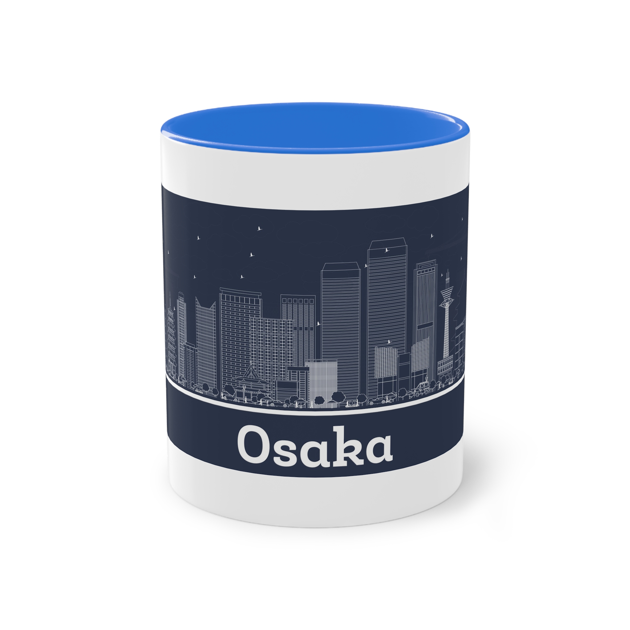 Osaka Outline Inverse Two Tone Coffee Mug 11oz - Image 37
