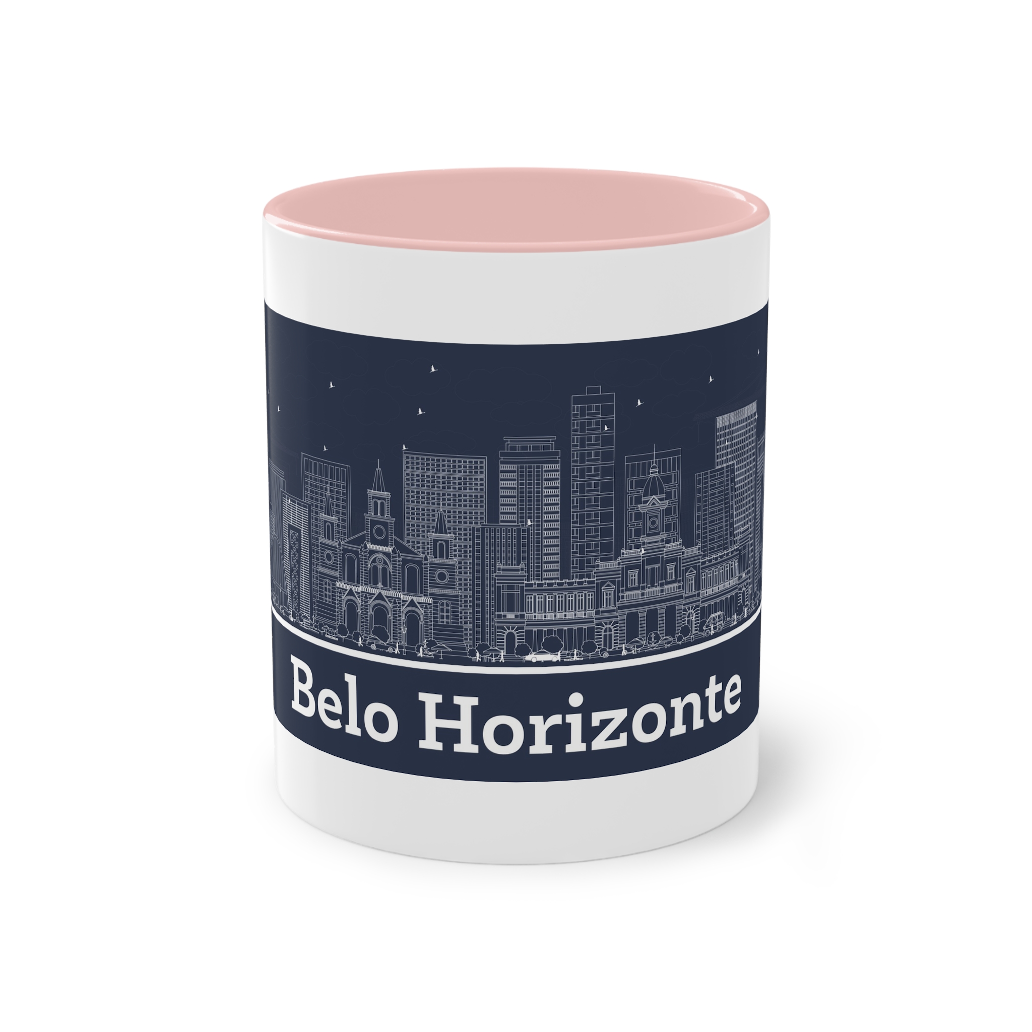 Belo Horizonte Outline Inverse Two Tone Coffee Mug 11oz - Image 45