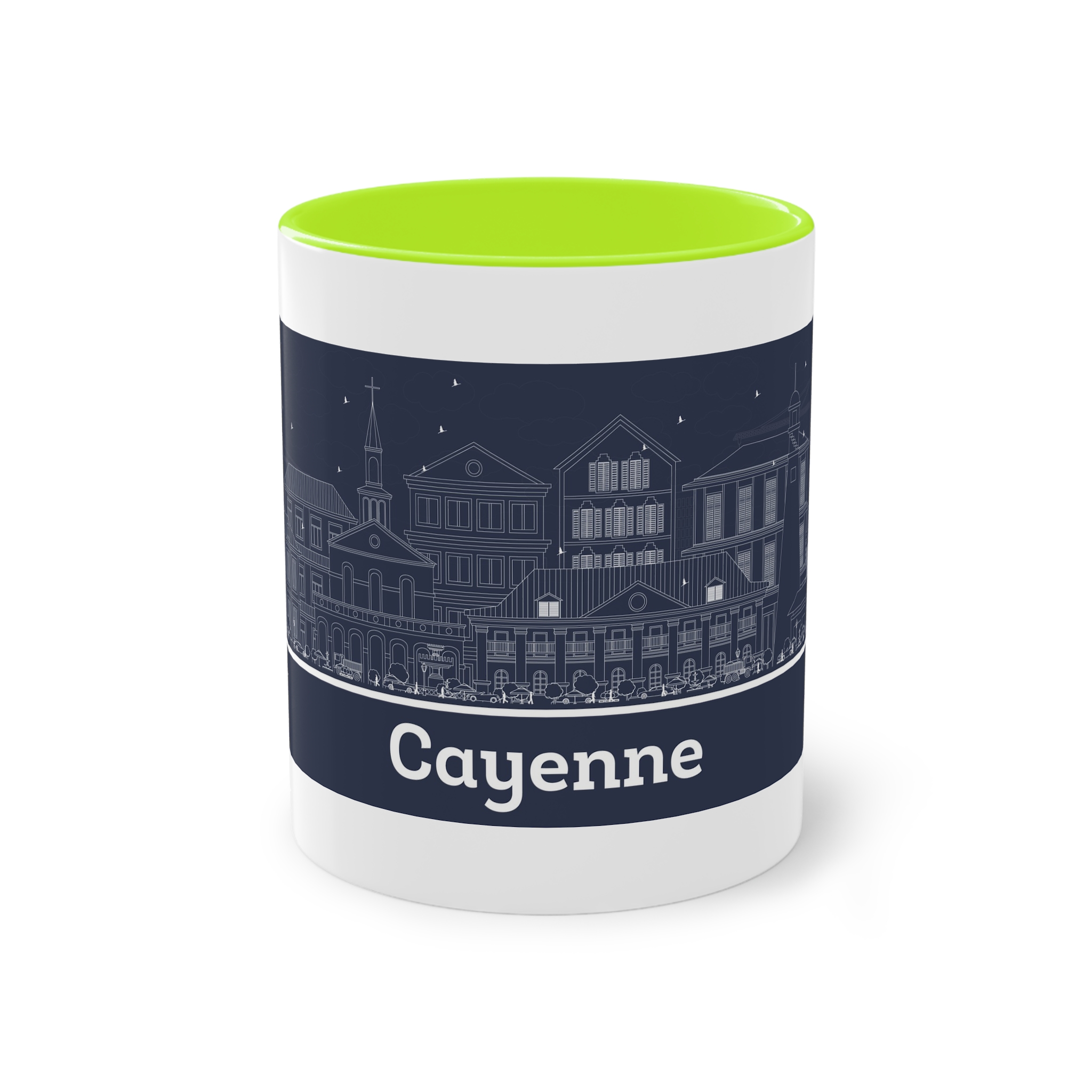 Cayenne Outline Inverse Two Tone Coffee Mug 11oz - Image 25
