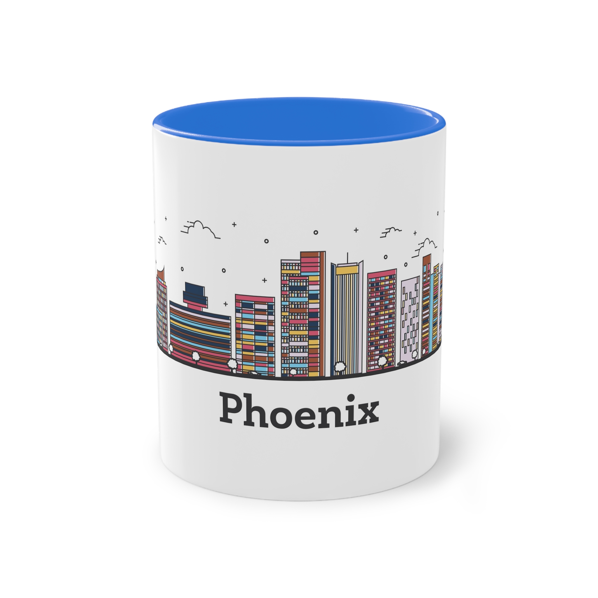 Phoenix Outline Bold Color Two Tone Coffee Mug 11oz - Image 37