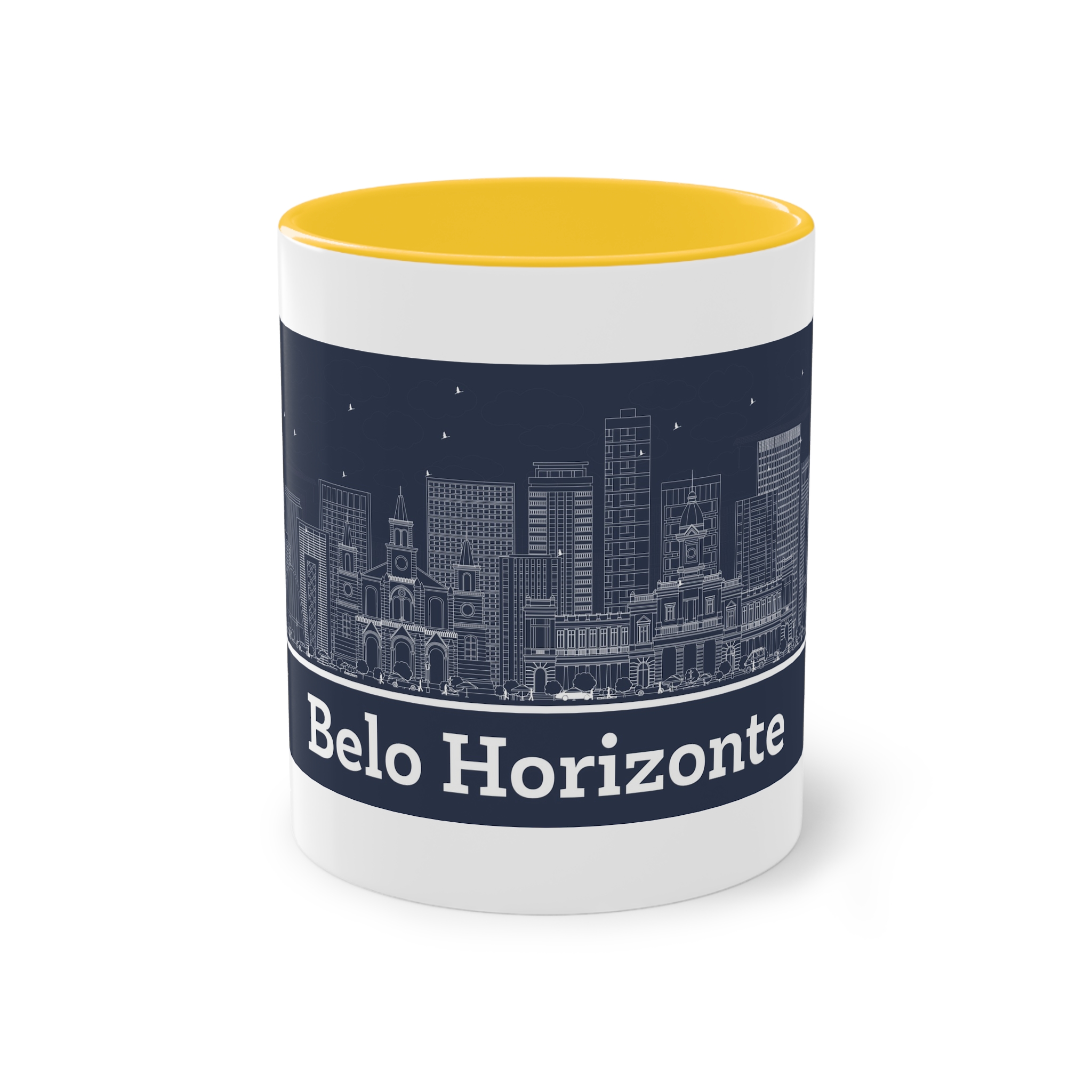 Belo Horizonte Outline Inverse Two Tone Coffee Mug 11oz - Image 17