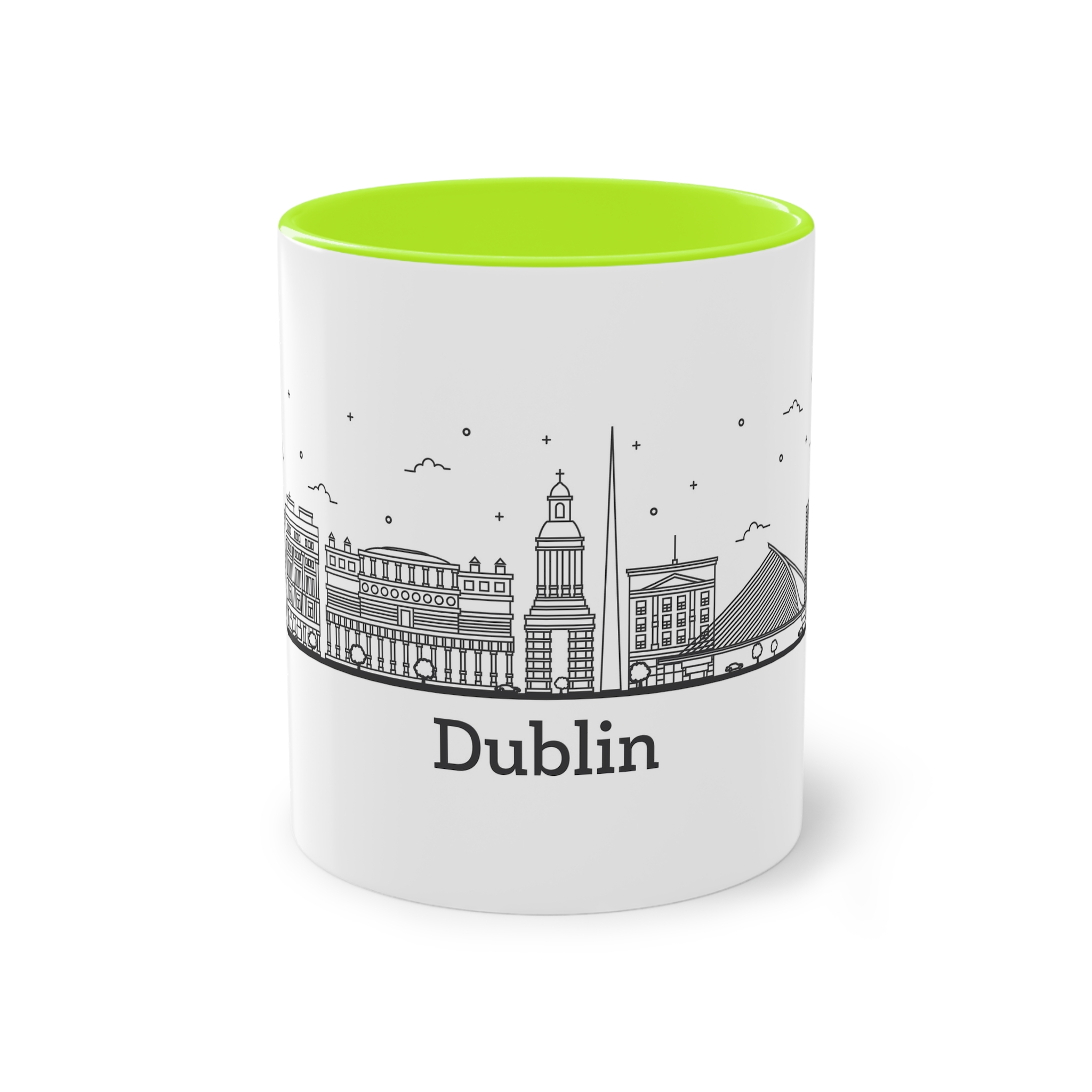 Dublin Outline Bold Two Tone Coffee Mug 11oz - Image 25