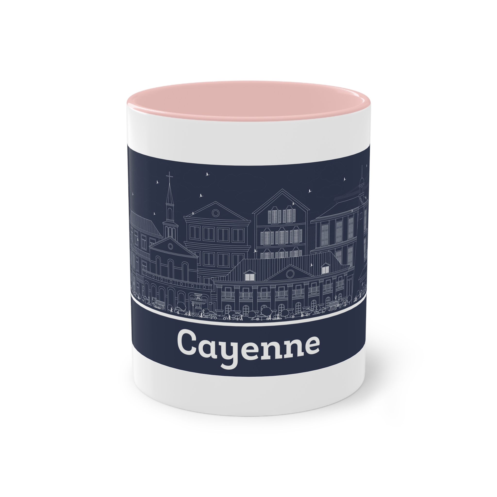 Cayenne Outline Inverse Two Tone Coffee Mug 11oz - Image 45