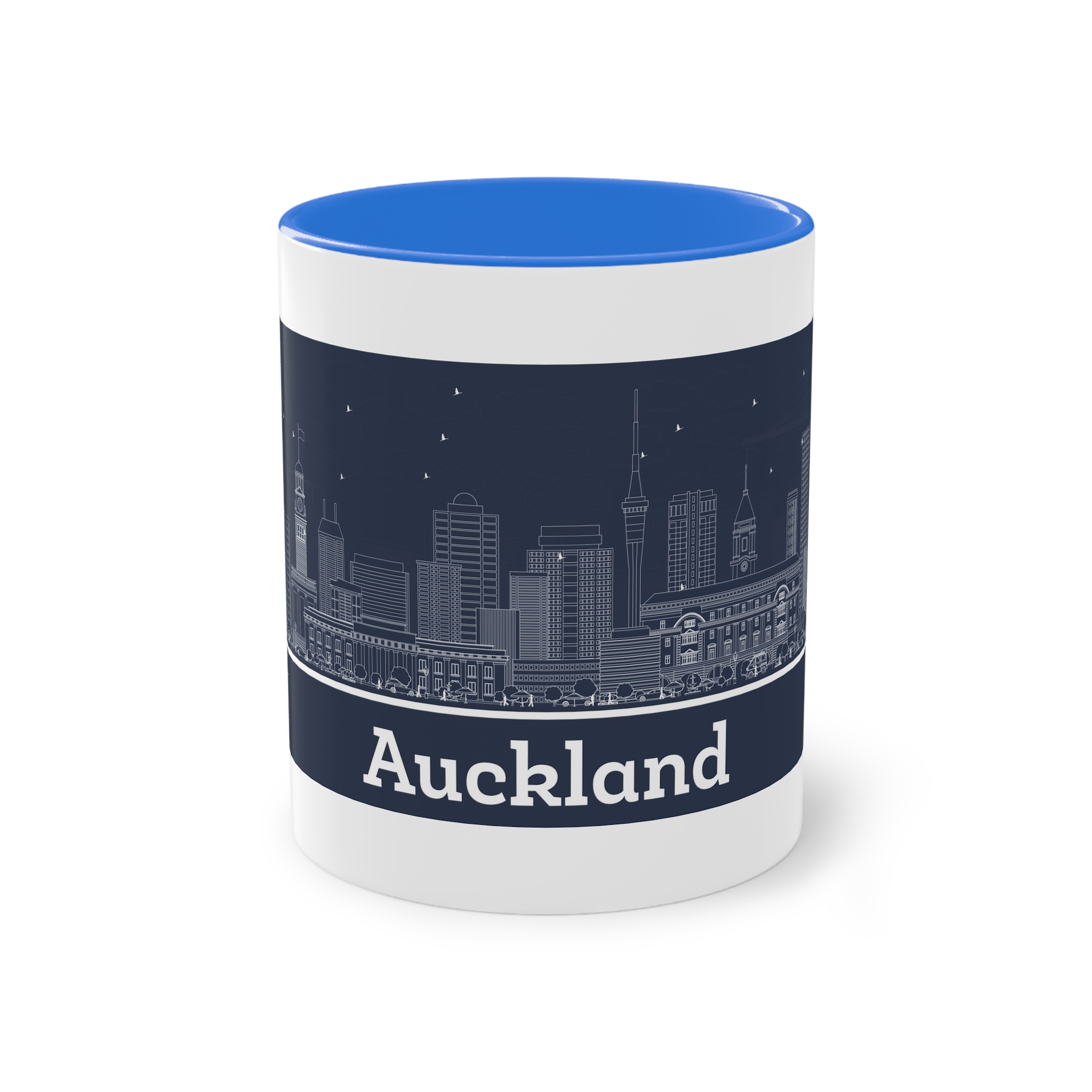 Auckland Outline Inverse Two Tone Coffee Mug 11oz - Image 37