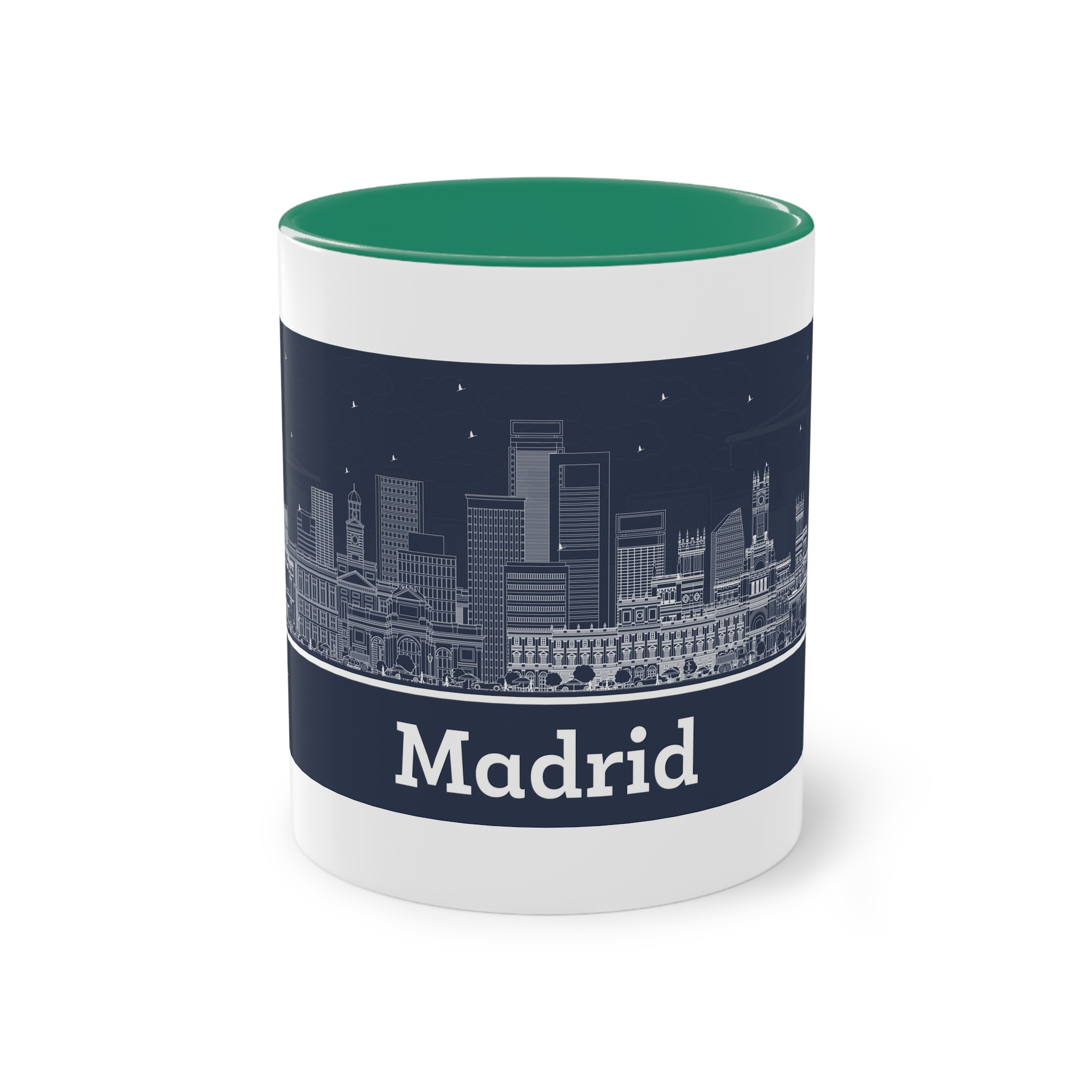 Madrid New Outline Inverse Two Tone Coffee Mug 11oz - Image 29