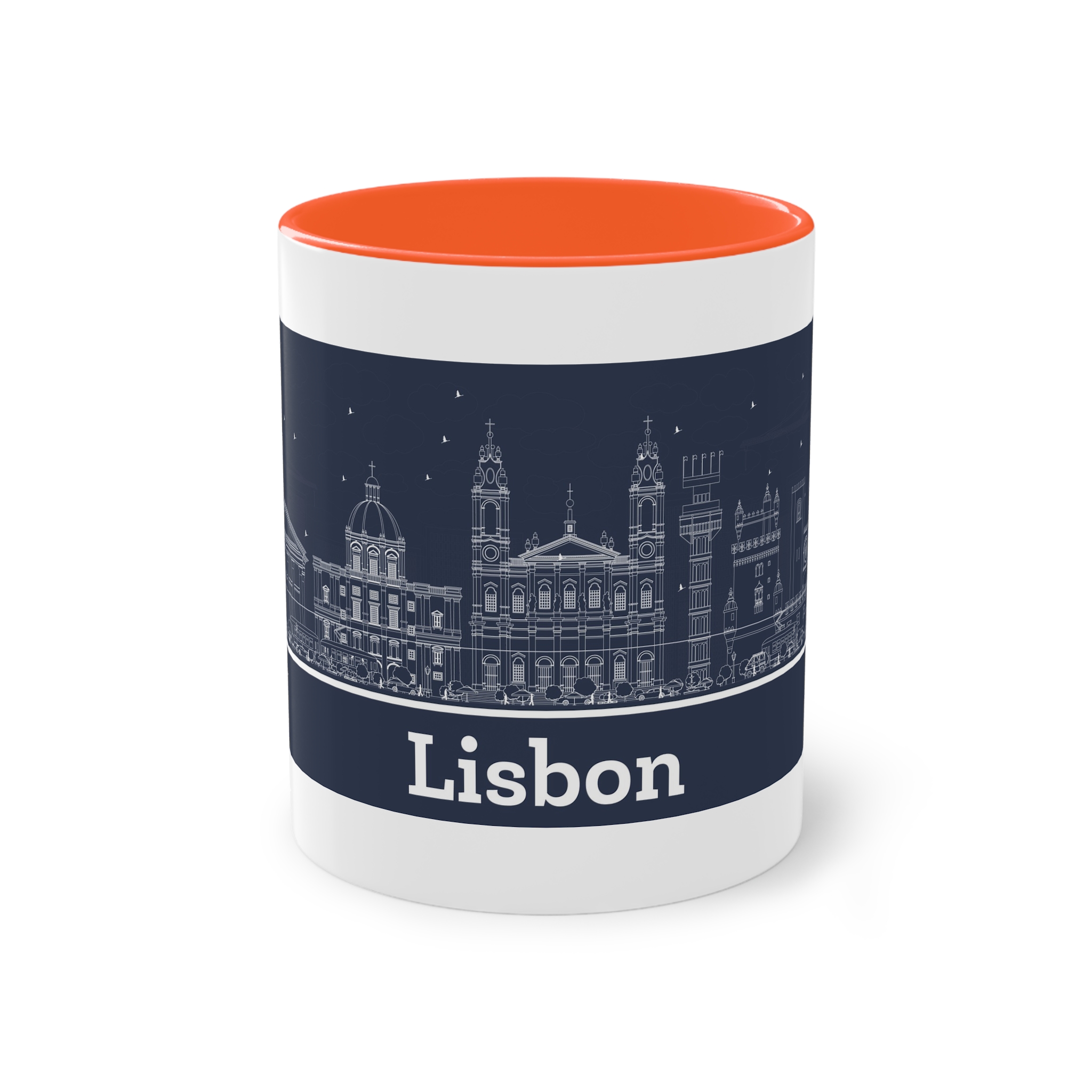 Lisbon New Outline Inverse Two Tone Coffee Mug 11oz - Image 13