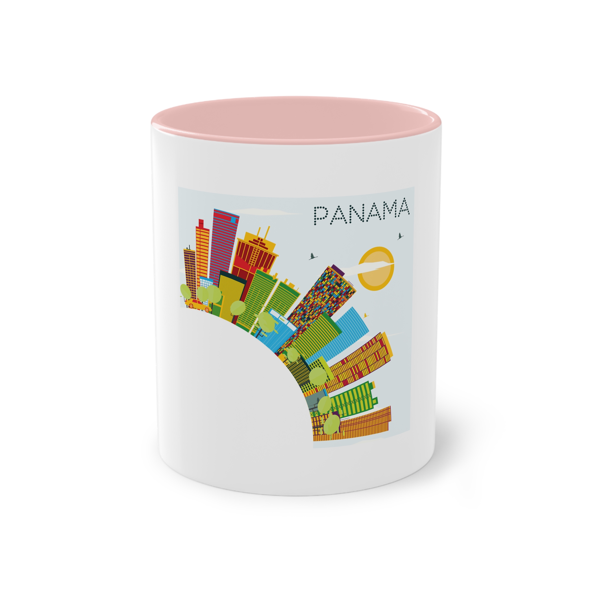 Panama Color Corner Cloud Two Tone Coffee Mug 11oz - Image 45