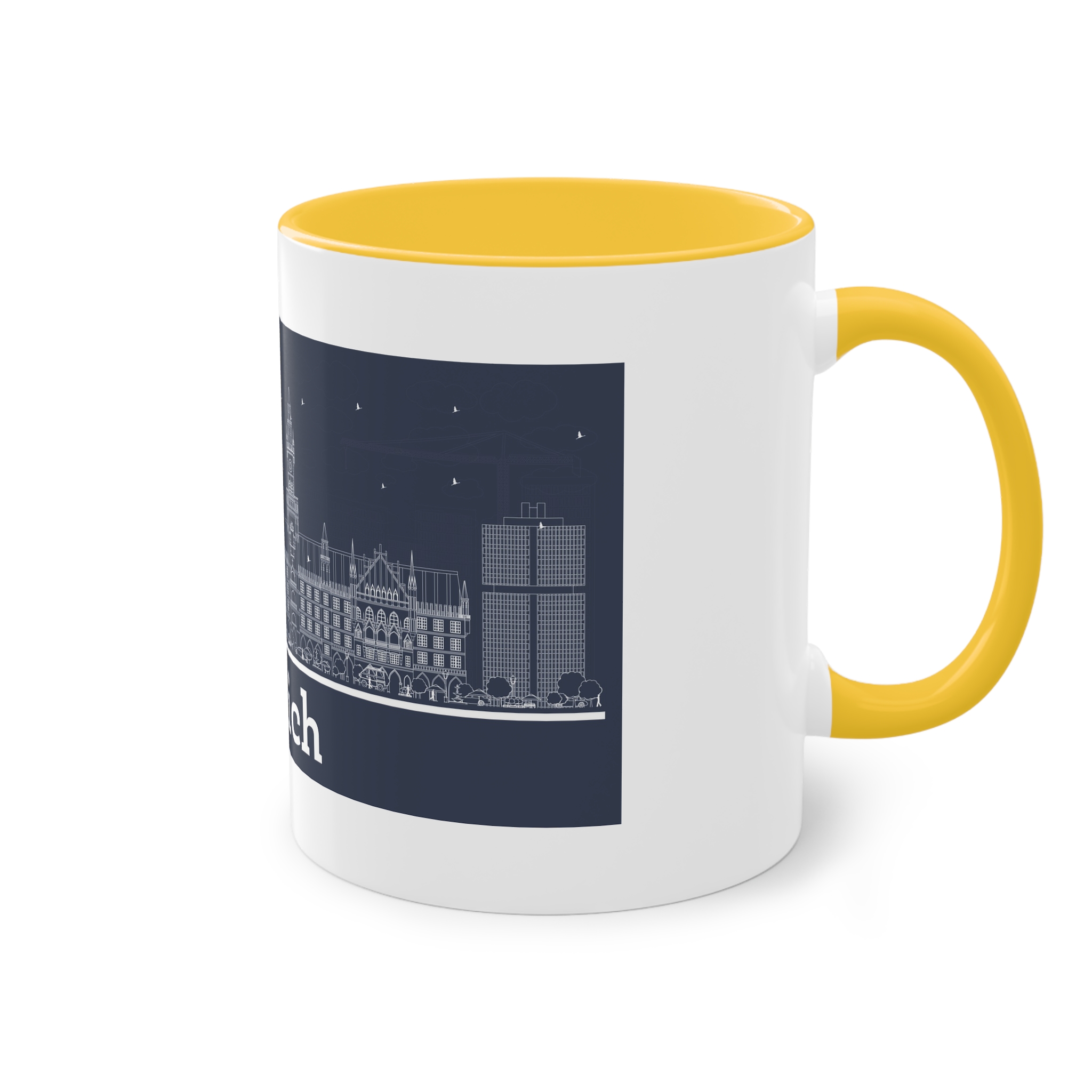 Munich Outline Inverse Two Tone Coffee Mug 11oz - Image 20