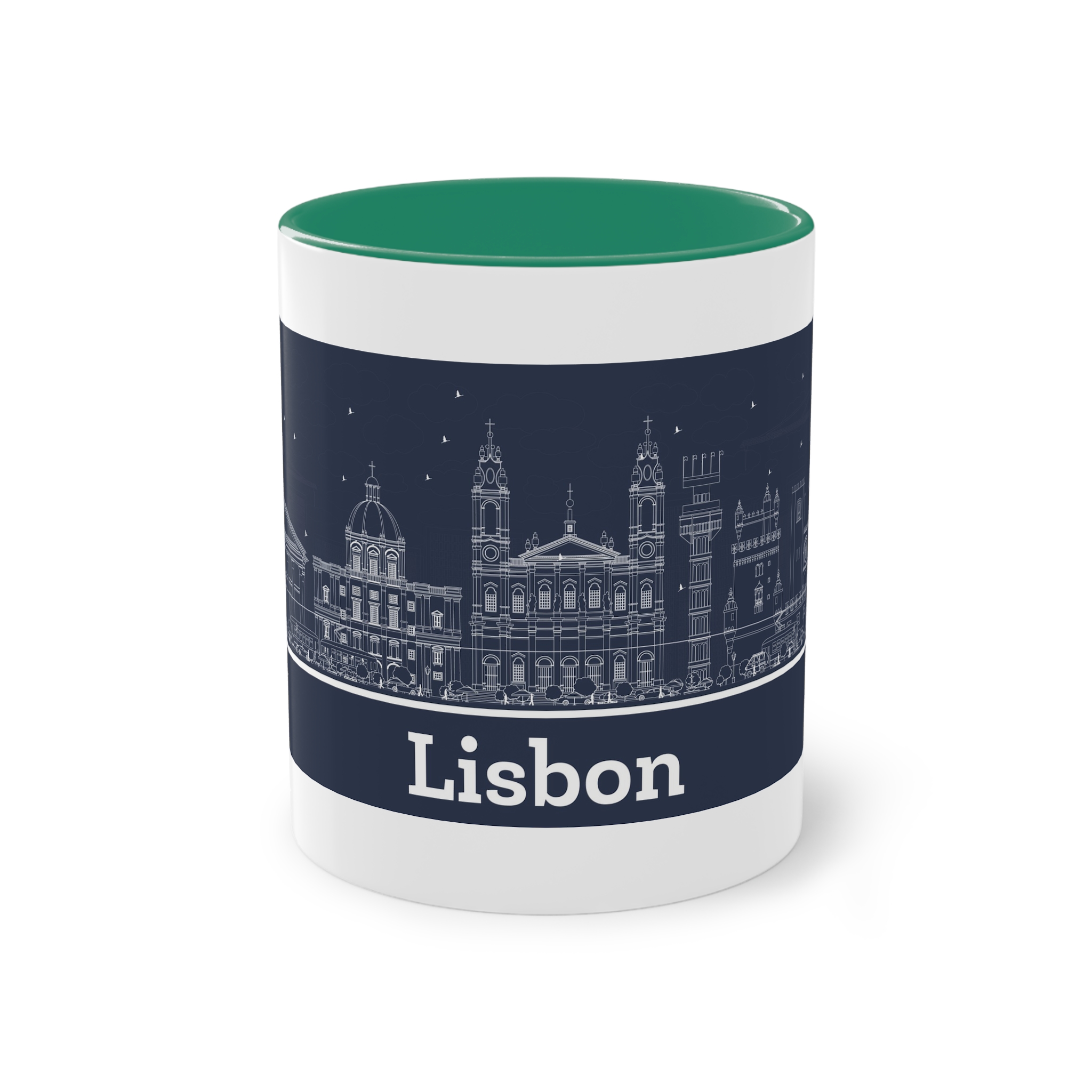 Lisbon New Outline Inverse Two Tone Coffee Mug 11oz - Image 29