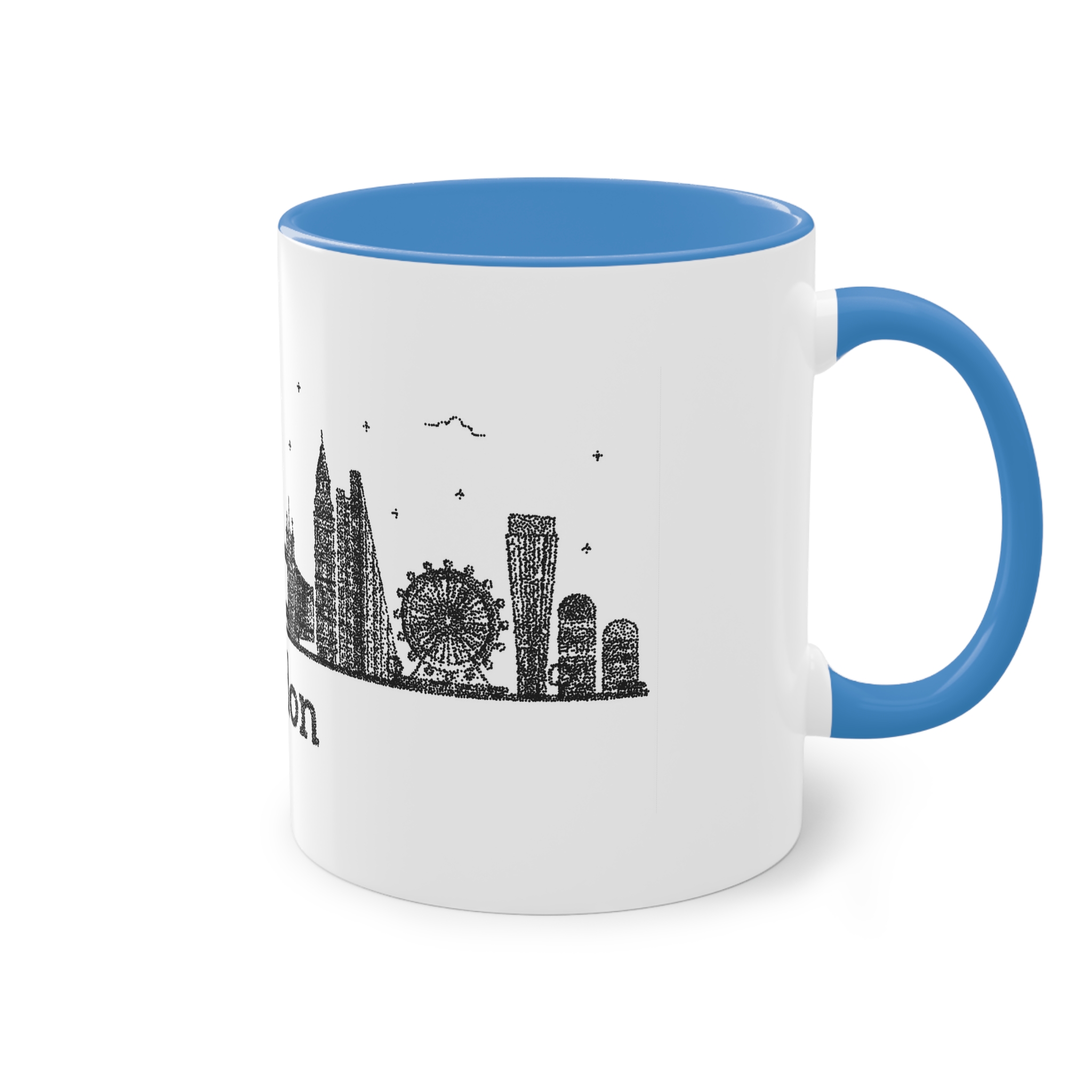 London Outline Bold Color Texture Two Tone Coffee Mug 11oz - Image 36