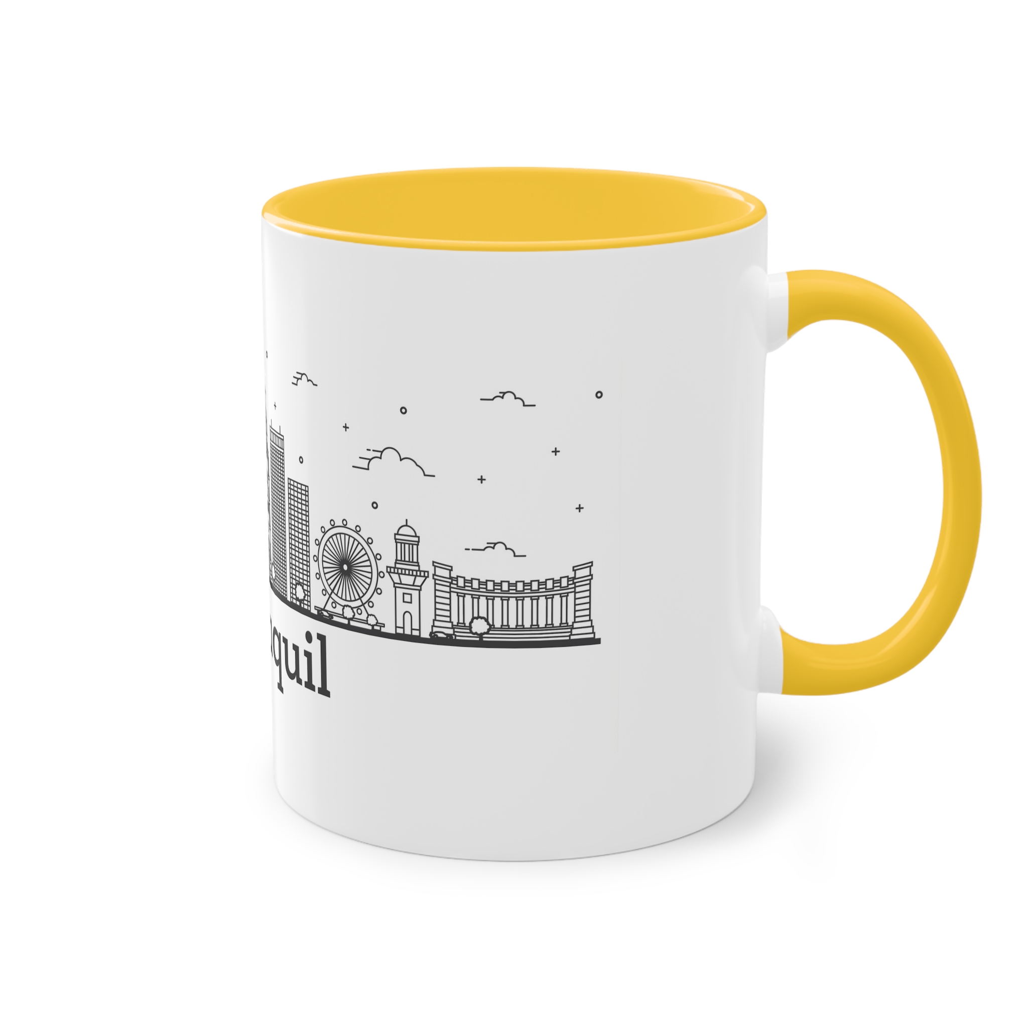 Guayaquil Outline Bold Two Tone Coffee Mug 11oz - Image 20