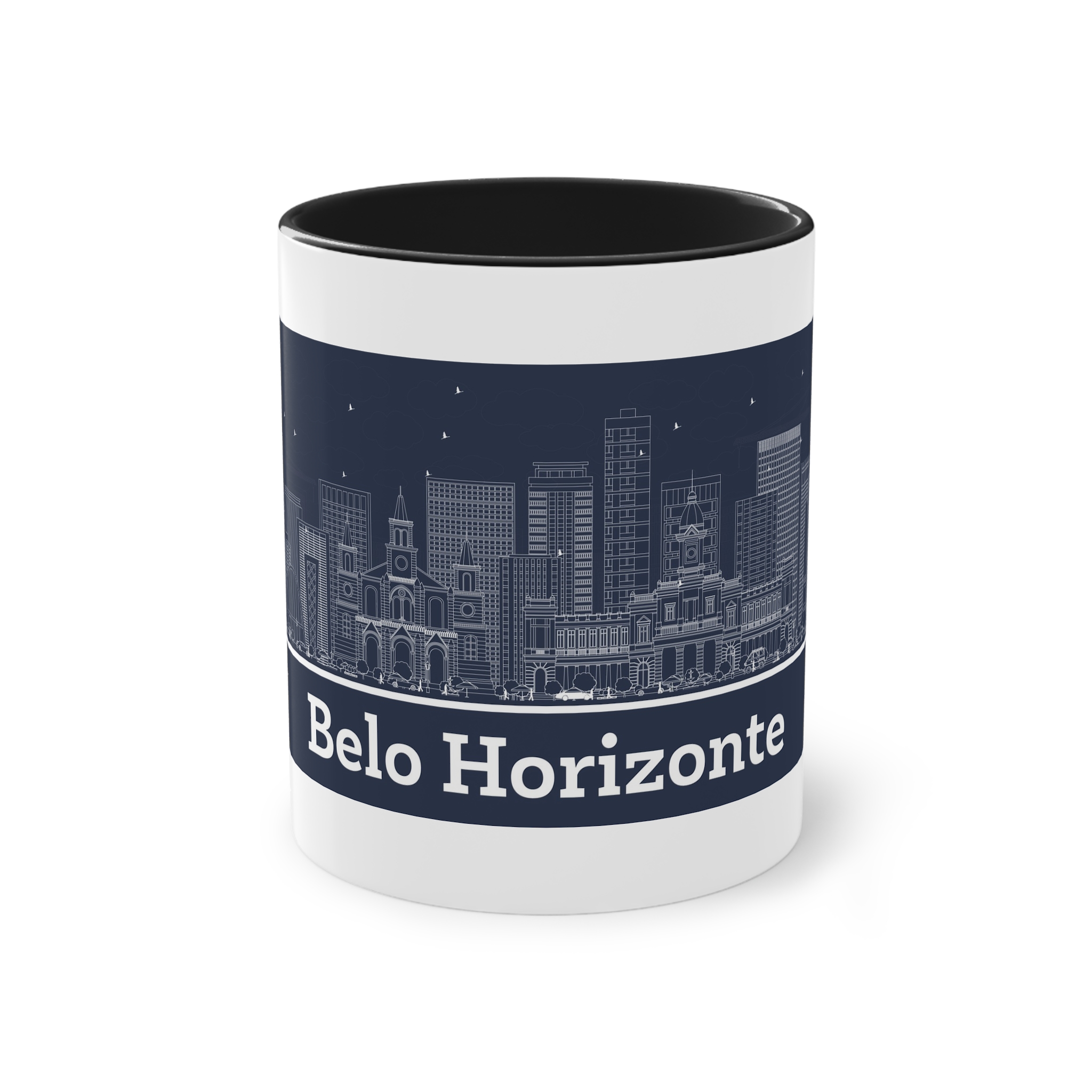Belo Horizonte Outline Inverse Two Tone Coffee Mug 11oz - Image 9