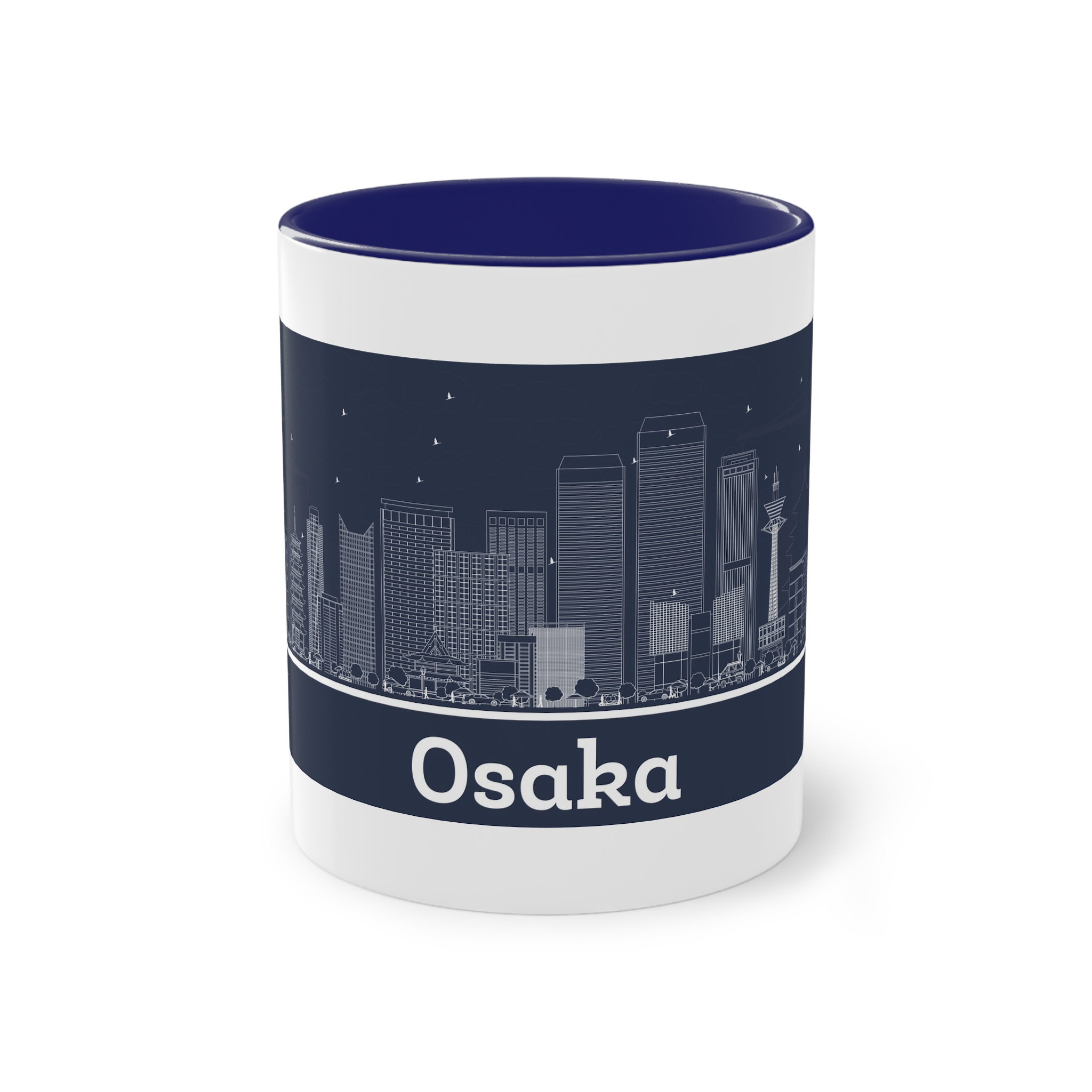 Osaka Outline Inverse Two Tone Coffee Mug 11oz - Image 41