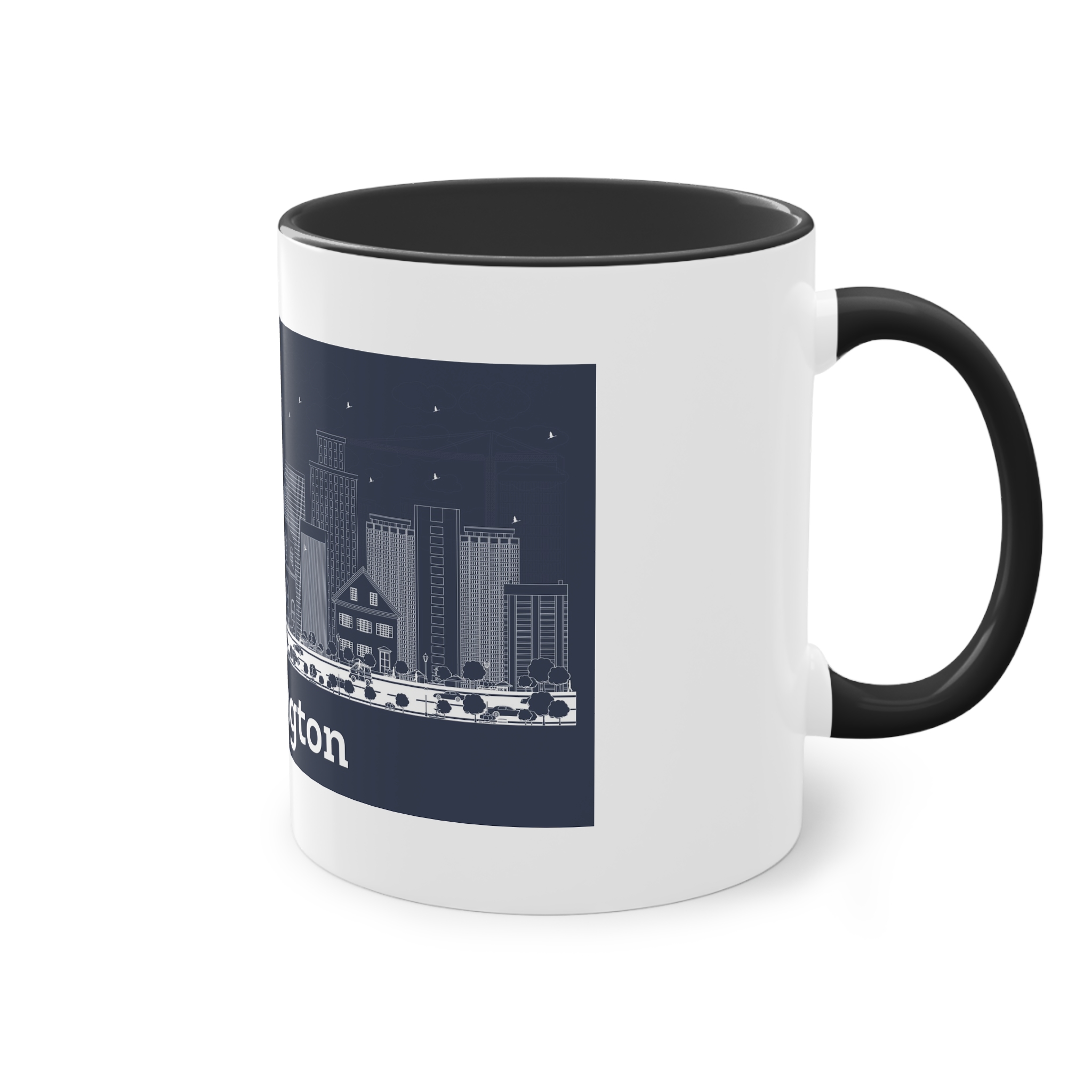 Wilmington Outline Inverse Two Tone Coffee Mug 11oz - Image 12