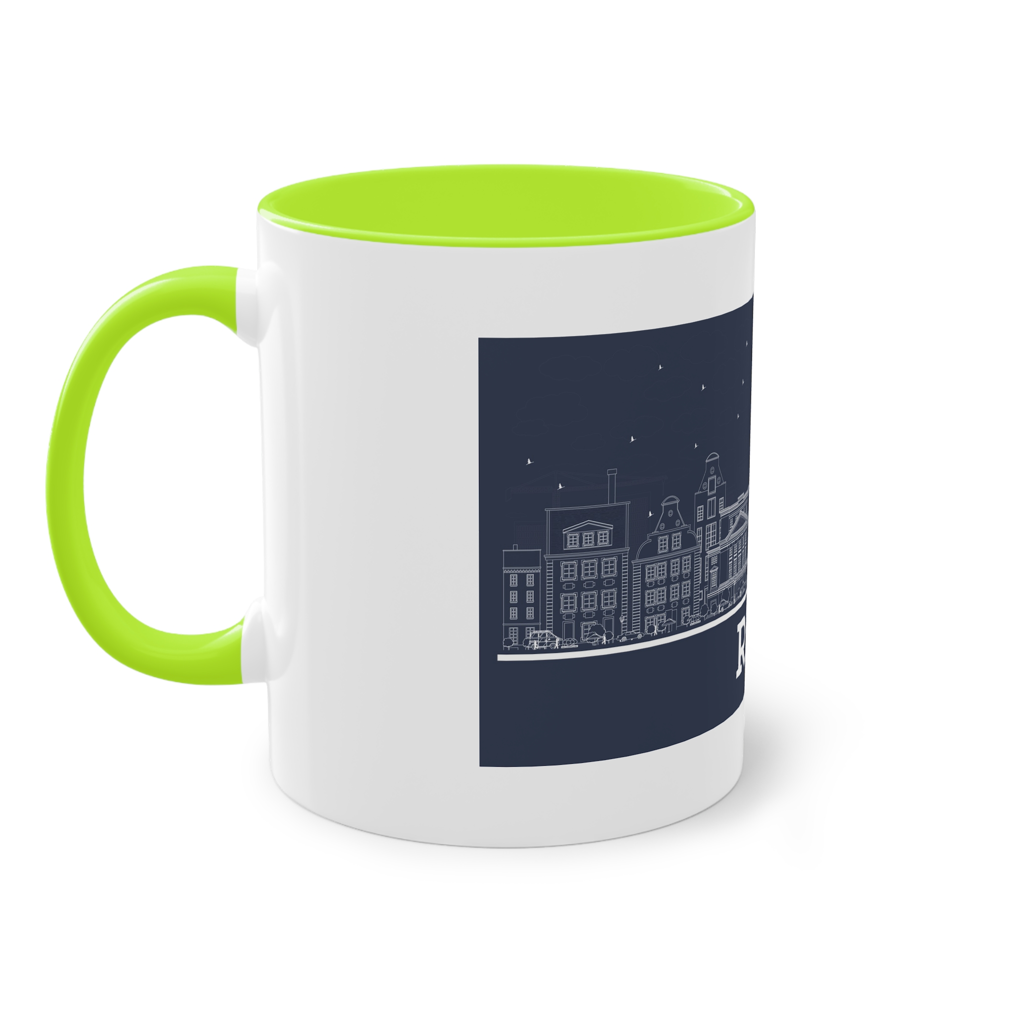 Riga Outline Inverse Two Tone Coffee Mug 11oz - Image 27