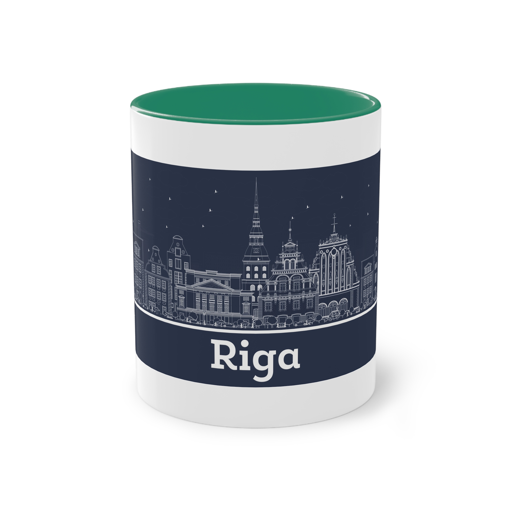 Riga Outline Inverse Two Tone Coffee Mug 11oz - Image 29