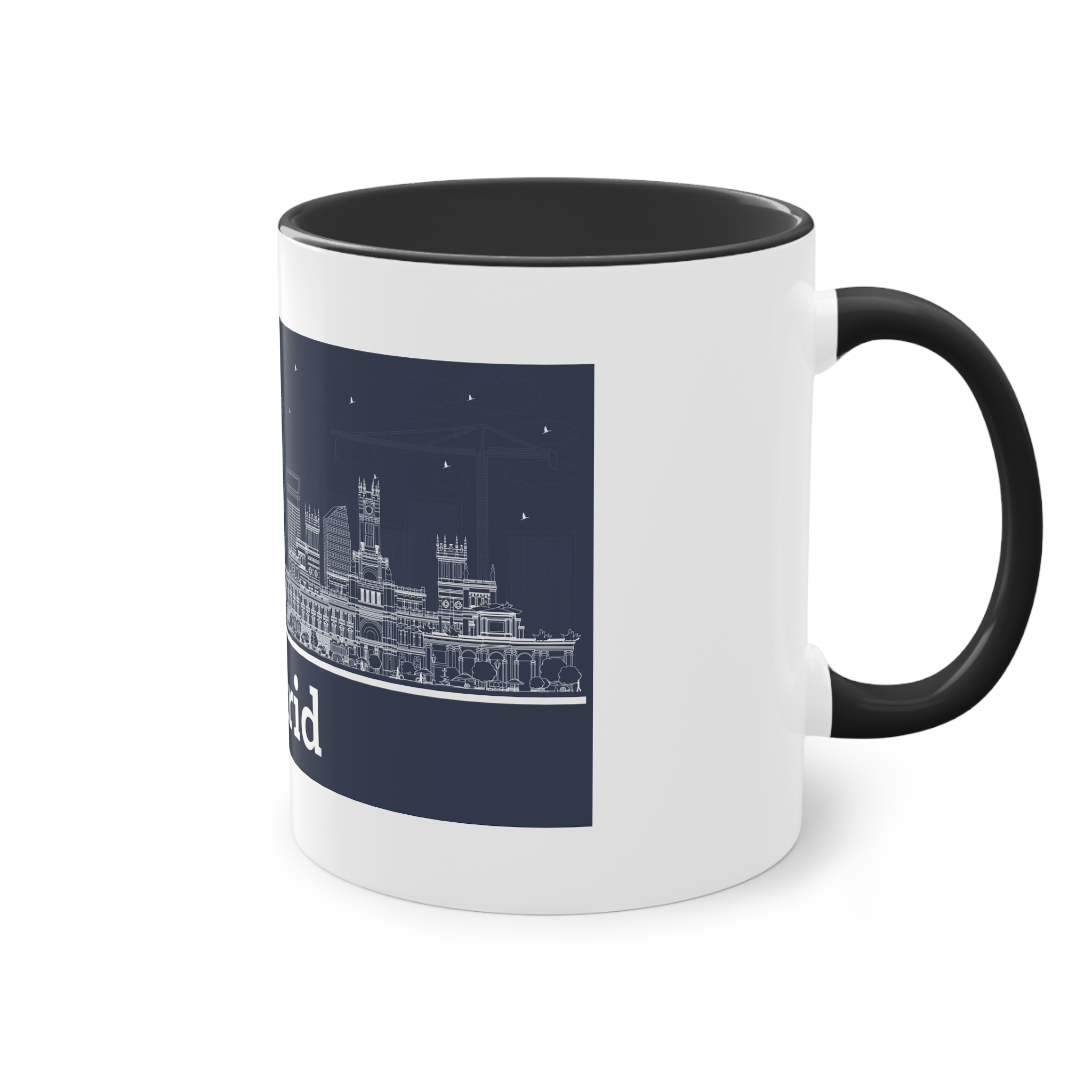 Madrid New Outline Inverse Two Tone Coffee Mug 11oz - Image 12
