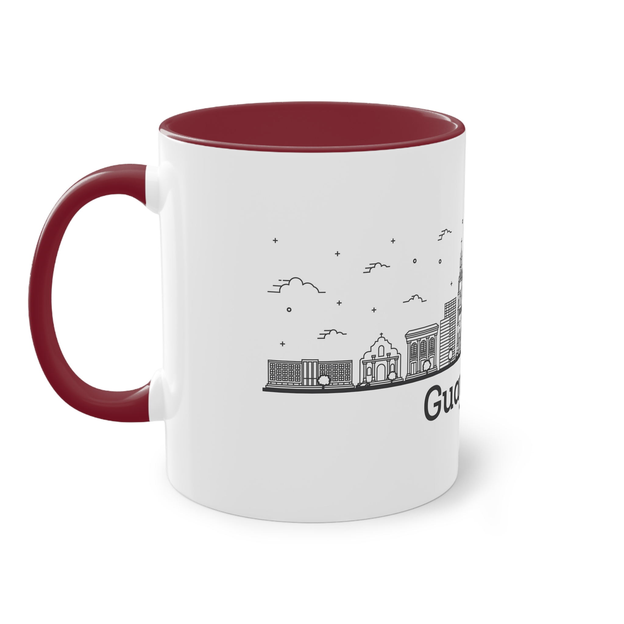 Guayaquil Outline Bold Two Tone Coffee Mug 11oz - Image 7