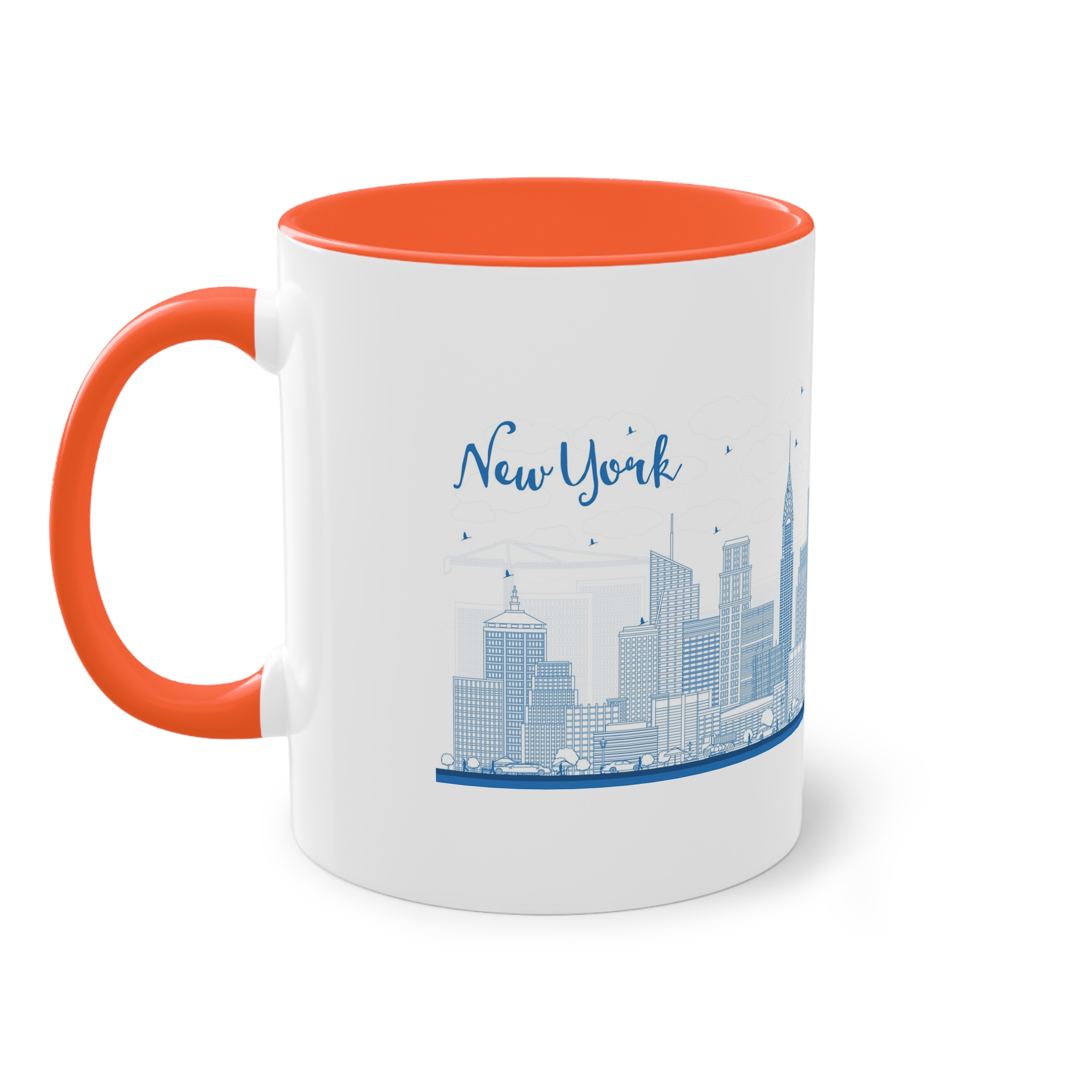 New York New Outline Two Tone Coffee Mug 11oz - Image 15