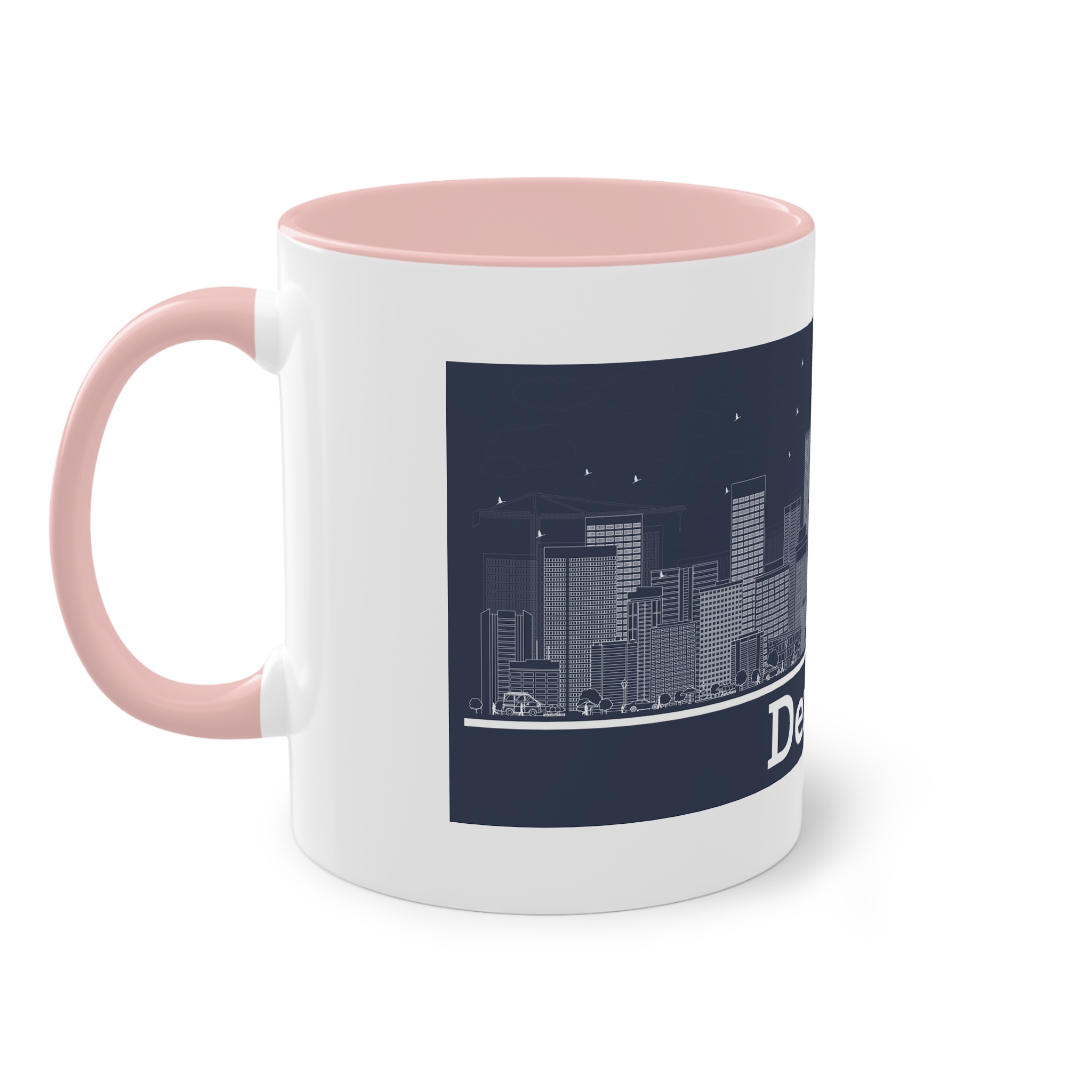 Denver Outline Inverse Two Tone Coffee Mug 11oz - Image 47