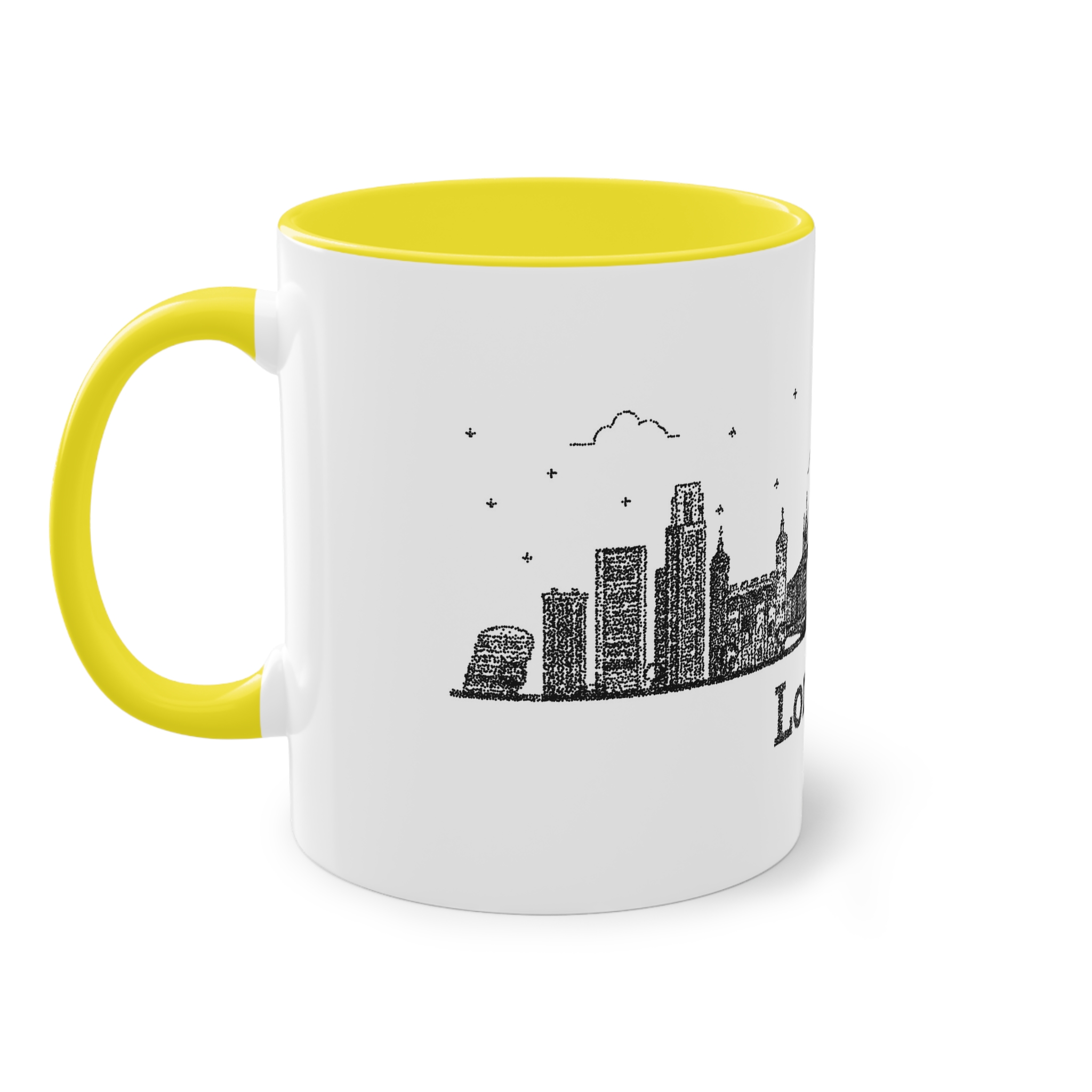 London Outline Bold Color Texture Two Tone Coffee Mug 11oz - Image 23