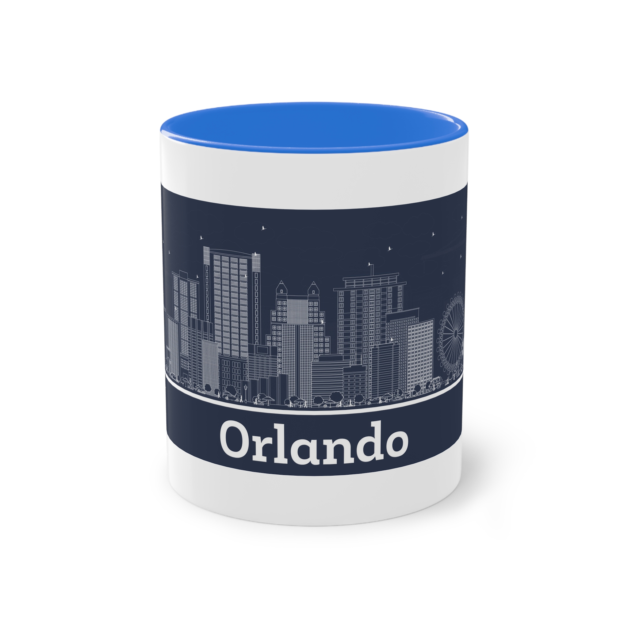 Orlando Outline Inverse Two Tone Coffee Mug 11oz - Image 37
