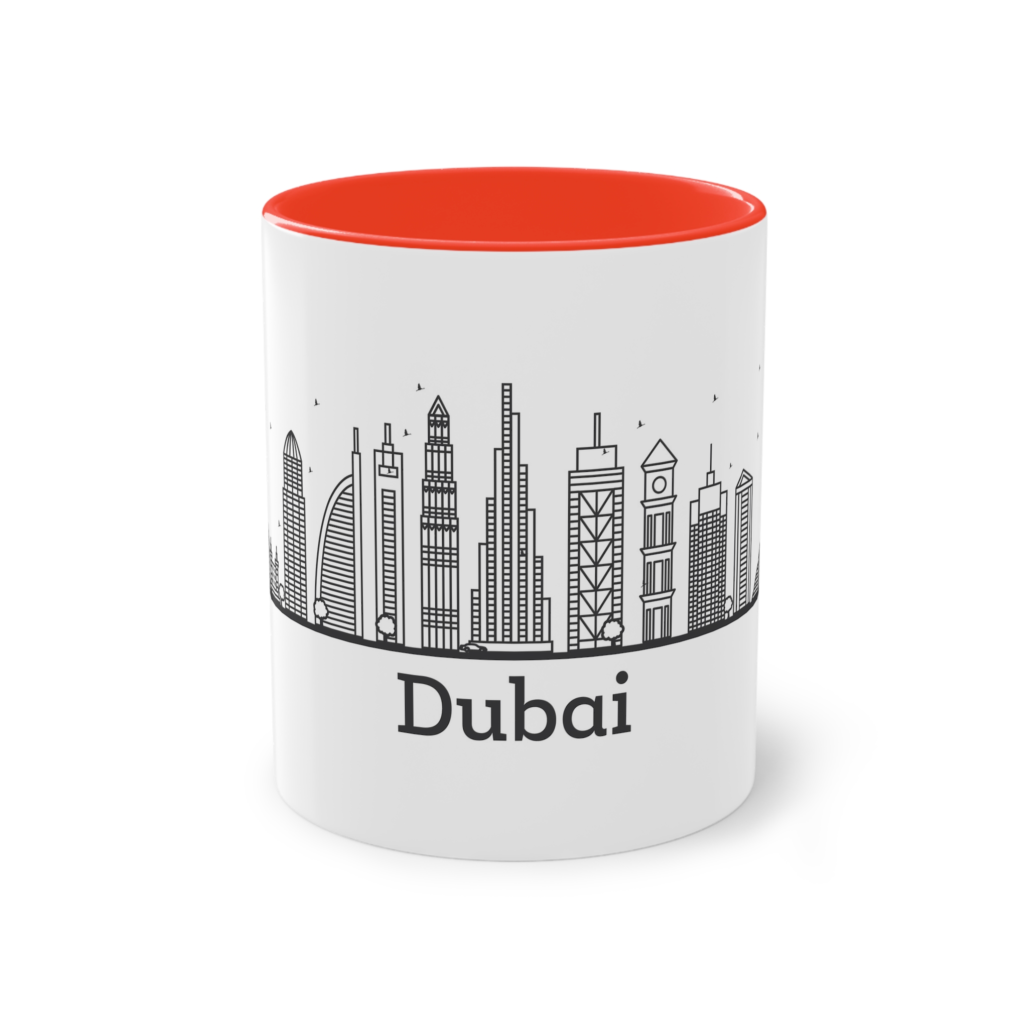 Dubai Outline Bold Two Tone Coffee Mug 11oz