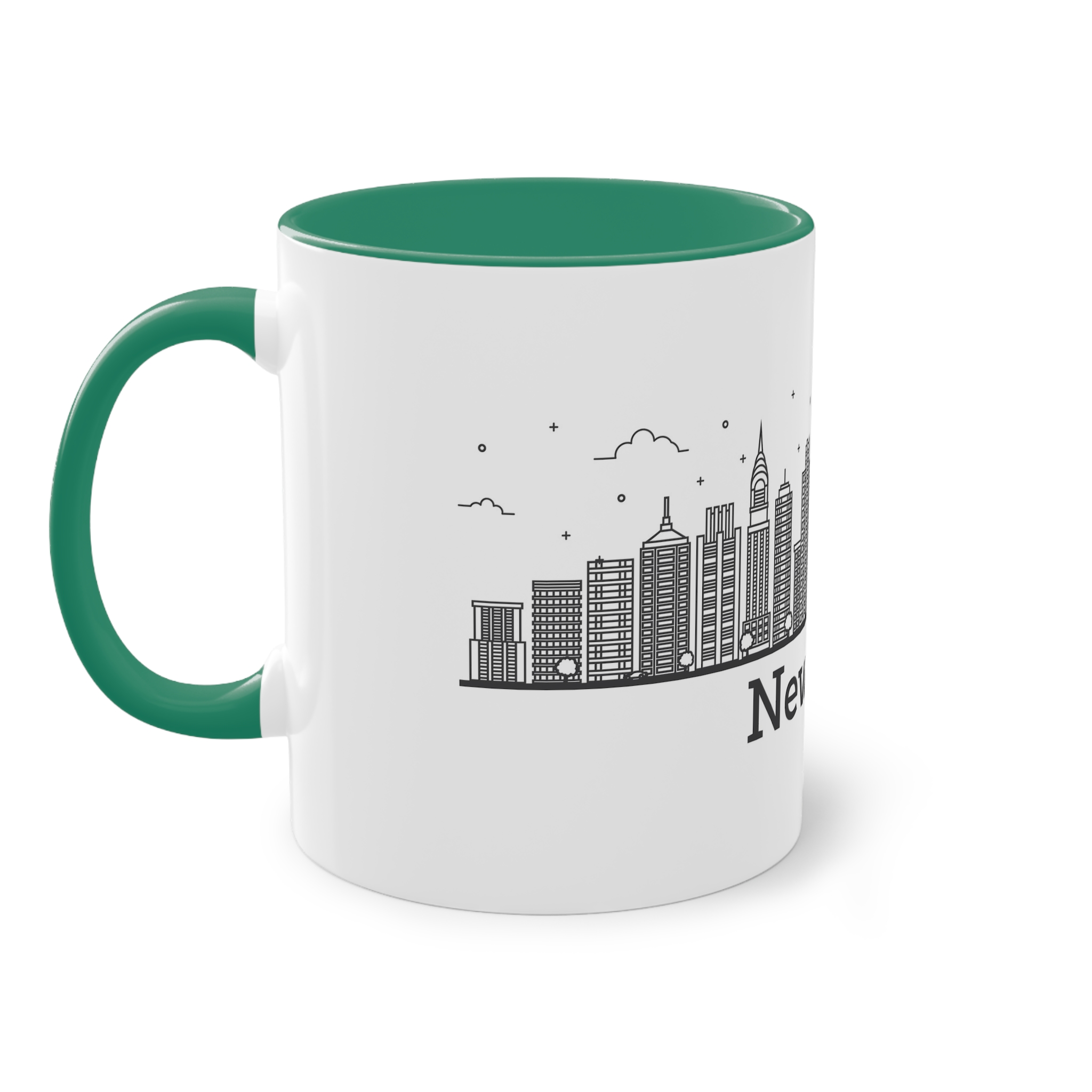 New York Outline Bold 2018 Two Tone Coffee Mug 11oz - Image 31