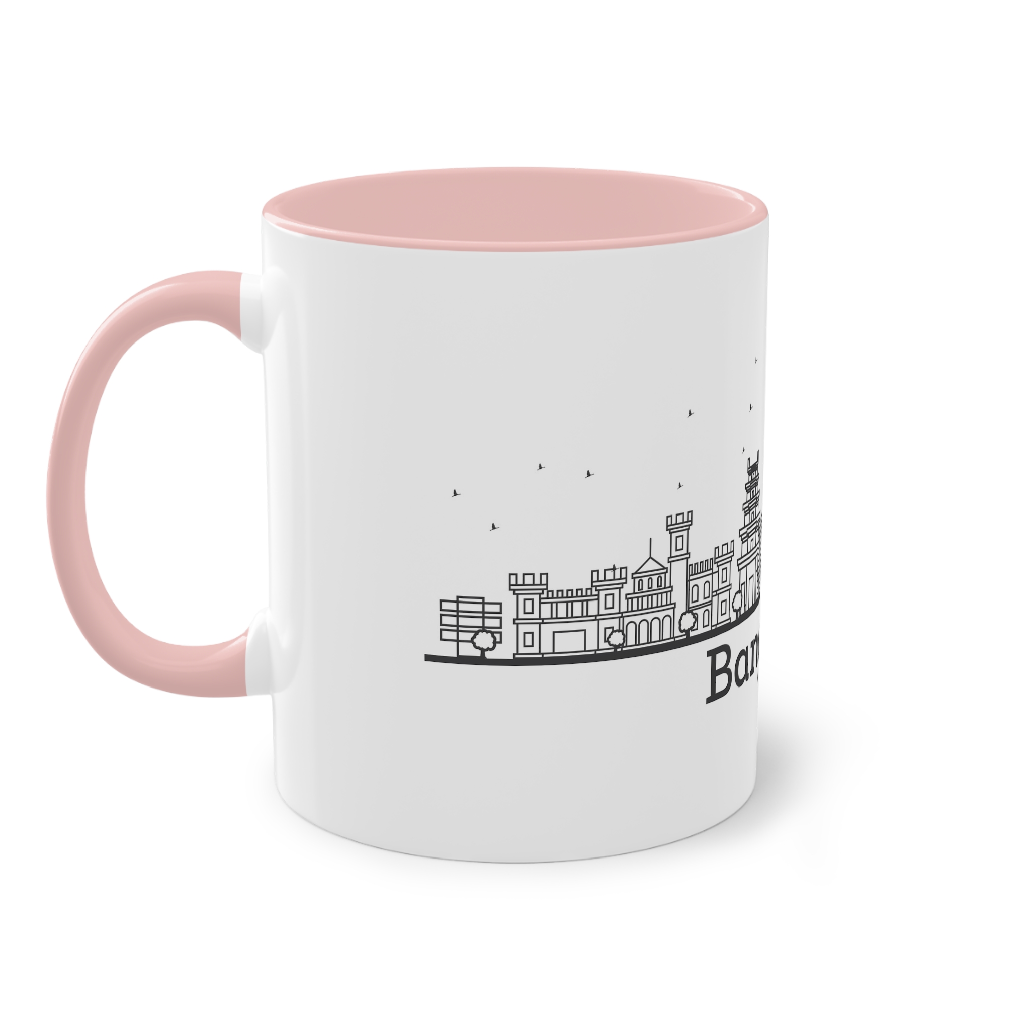 Bangalore Outline Bold Two Tone Coffee Mug 11oz - Image 47