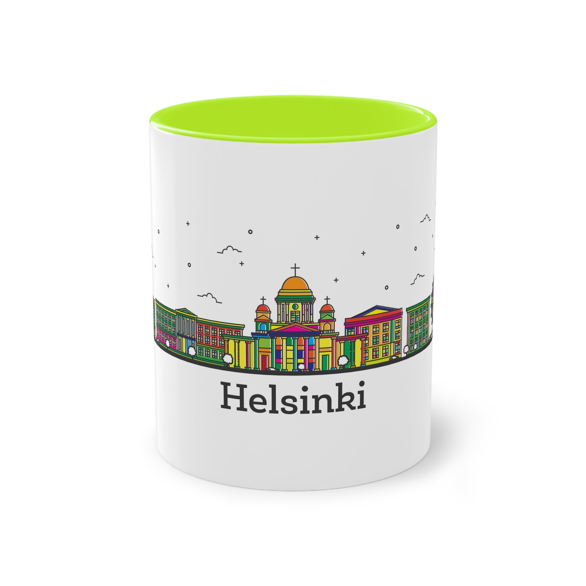 Helsinki Outline Bold Color Two Tone Coffee Mug 11oz - Image 25