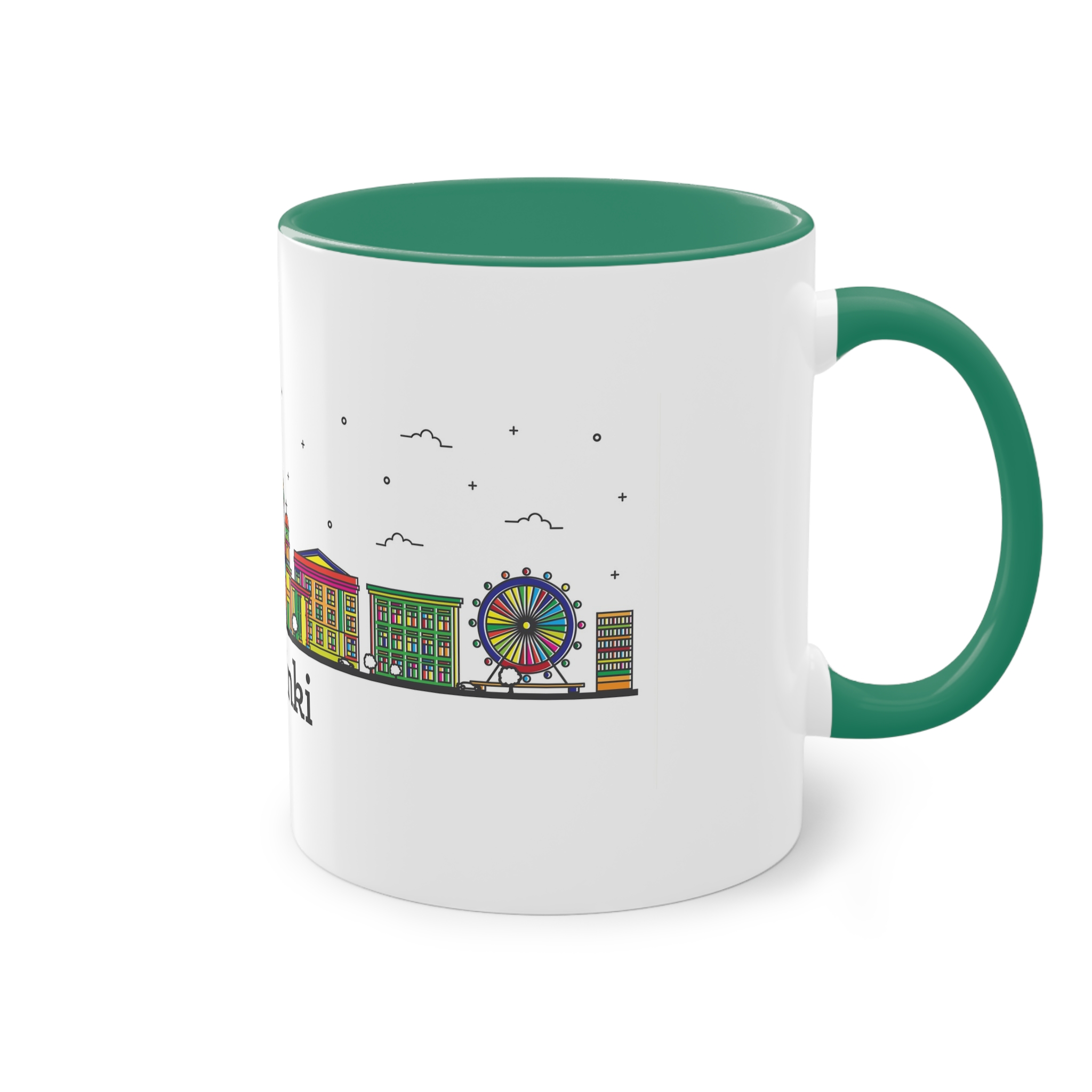 Helsinki Outline Bold Color Two Tone Coffee Mug 11oz - Image 32