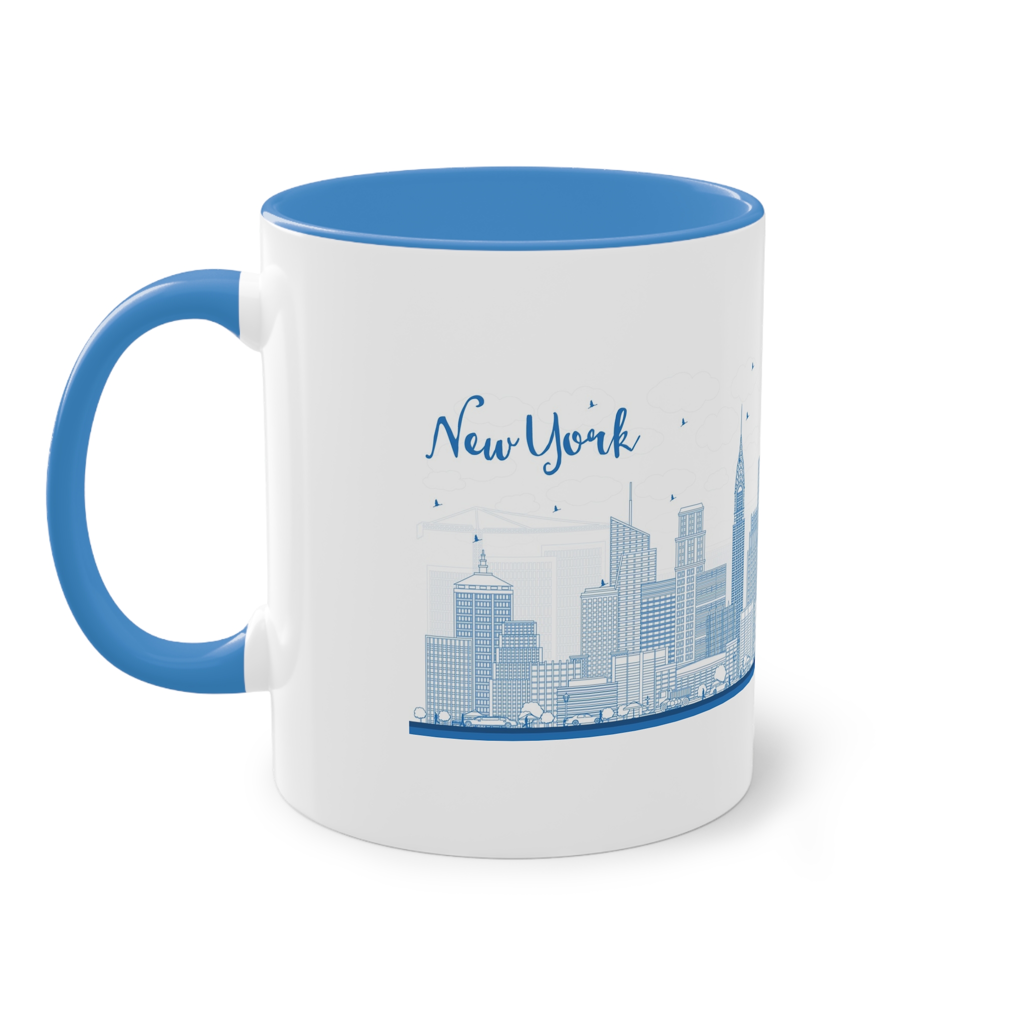 New York New Outline Two Tone Coffee Mug 11oz - Image 35