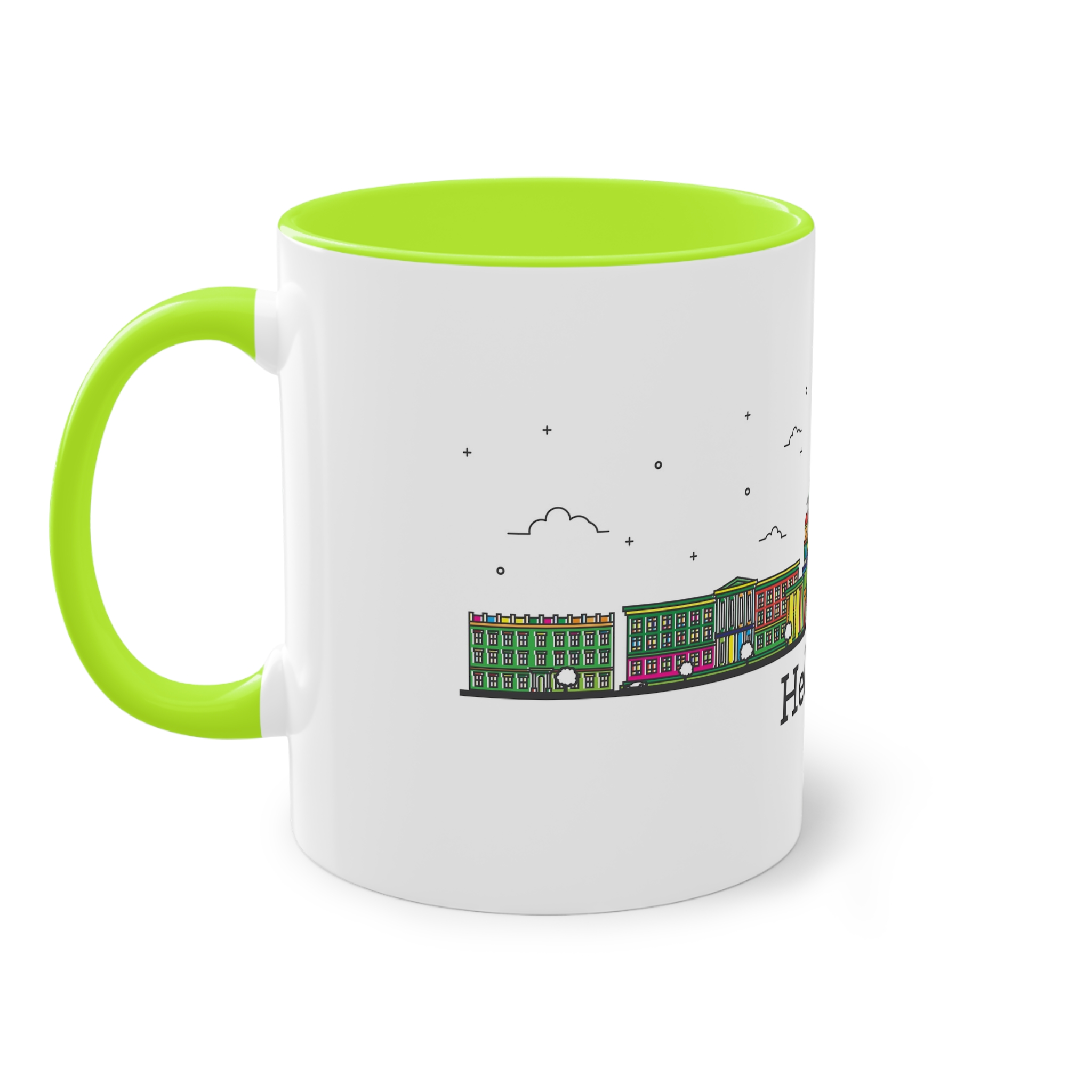 Helsinki Outline Bold Color Two Tone Coffee Mug 11oz - Image 27