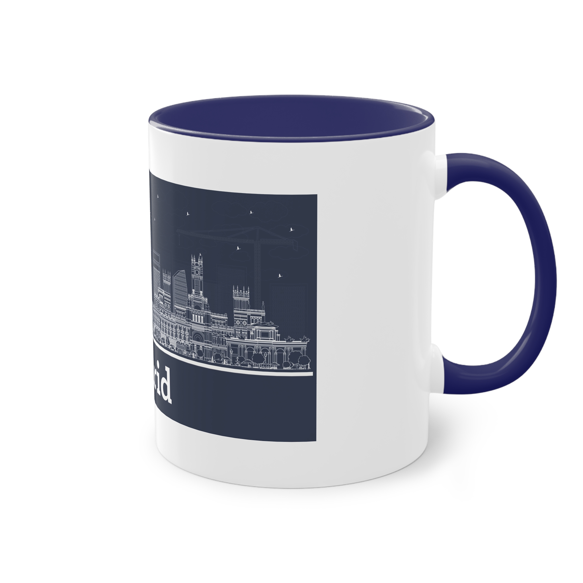 Madrid New Outline Inverse Two Tone Coffee Mug 11oz - Image 44