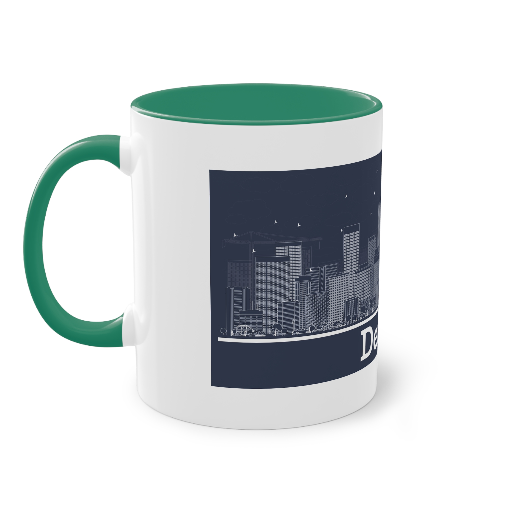 Denver Outline Inverse Two Tone Coffee Mug 11oz - Image 31