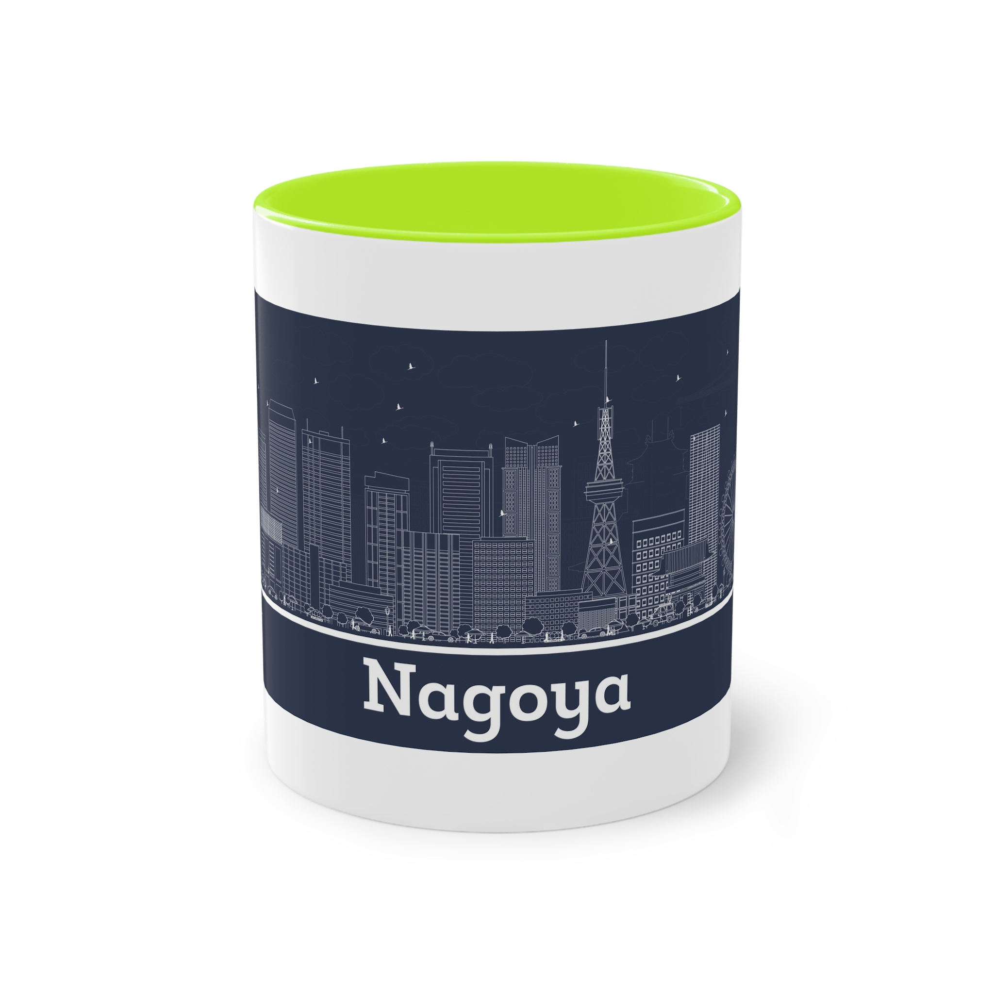 Nagoya Outline Inverse Two Tone Coffee Mug 11oz - Image 25