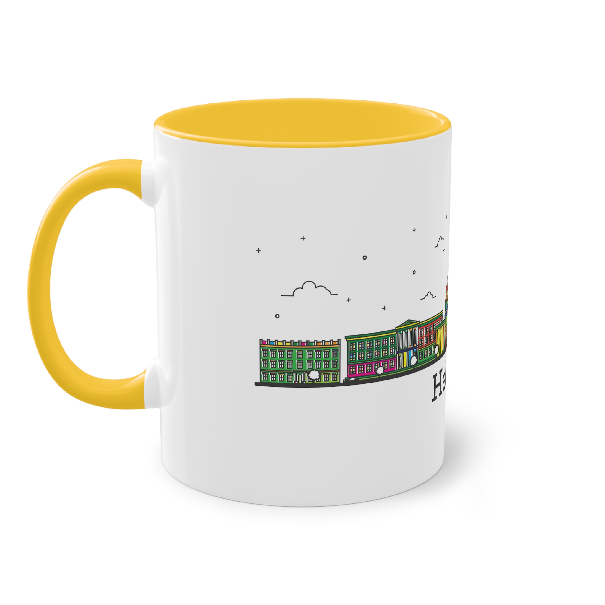 Helsinki Outline Bold Color Two Tone Coffee Mug 11oz - Image 19