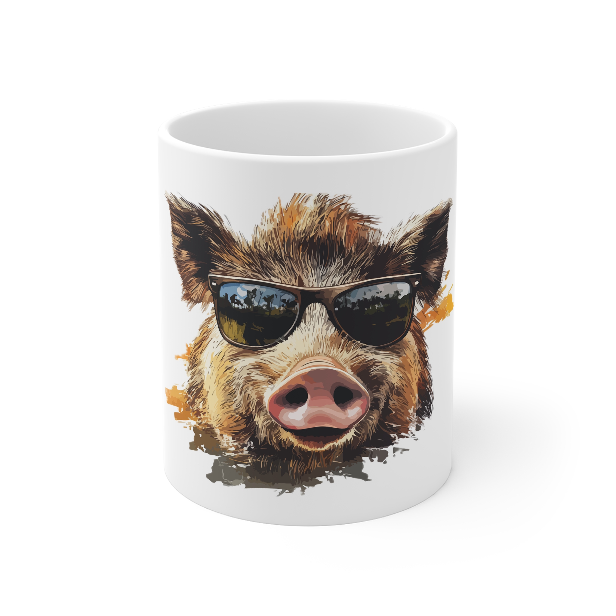 Pig With Sunglasses 11oz White Mug